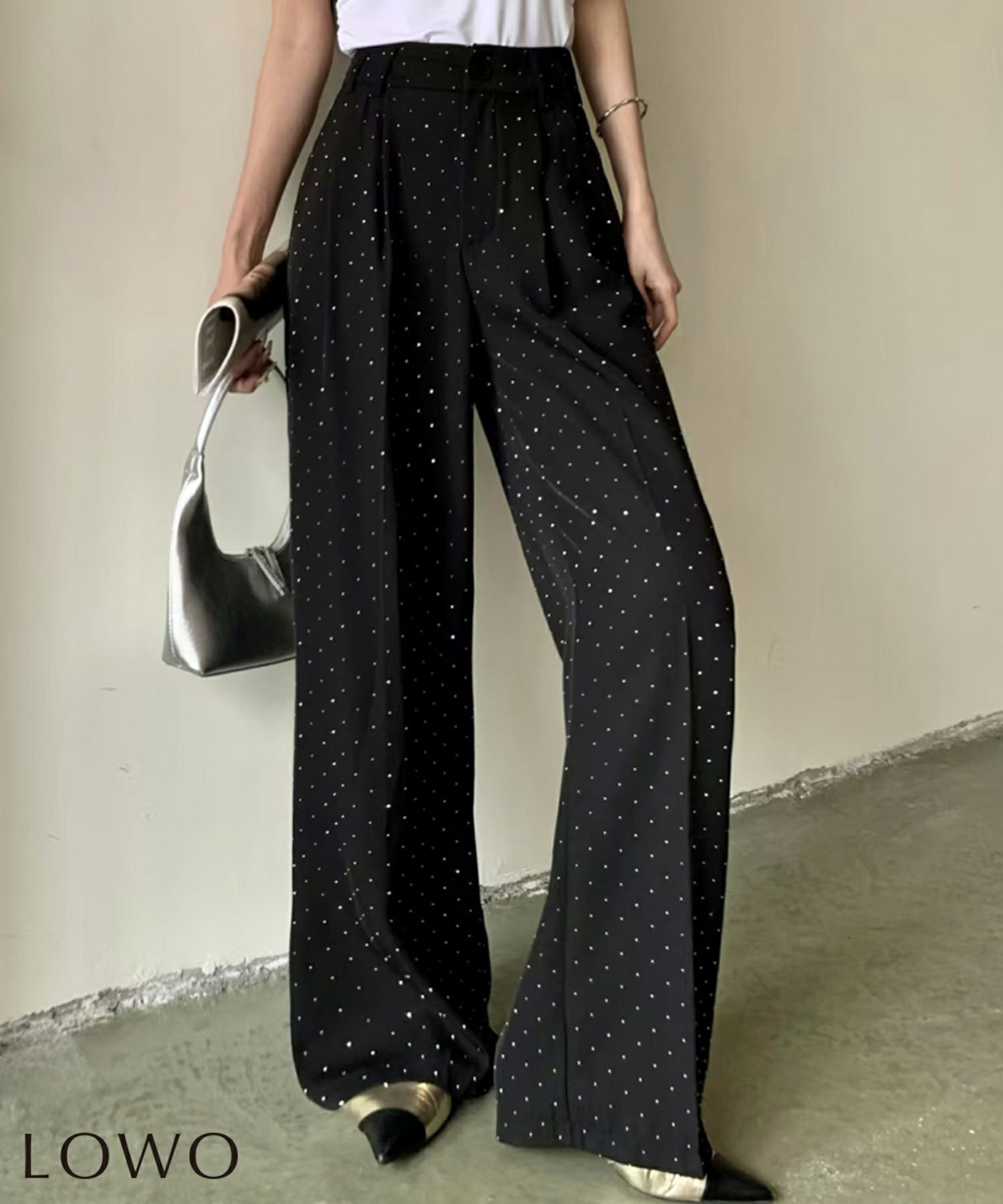 【ロワ/LOWO】のドット柄タックワイドパンツ 人気、トレンドファッション・服の通販 founy(ファニー) 　ファッション　Fashion　レディースファッション　Fashion for Women　パンツ　Pants & Trousers　新作・新入荷　New Arrivals / New In　ドット　Polka Dot, Dot Pattern　プチプライス・低価格　Affordable / Budget Price　 other-1|ID: prp329100004768544 ipo3291000000035902374