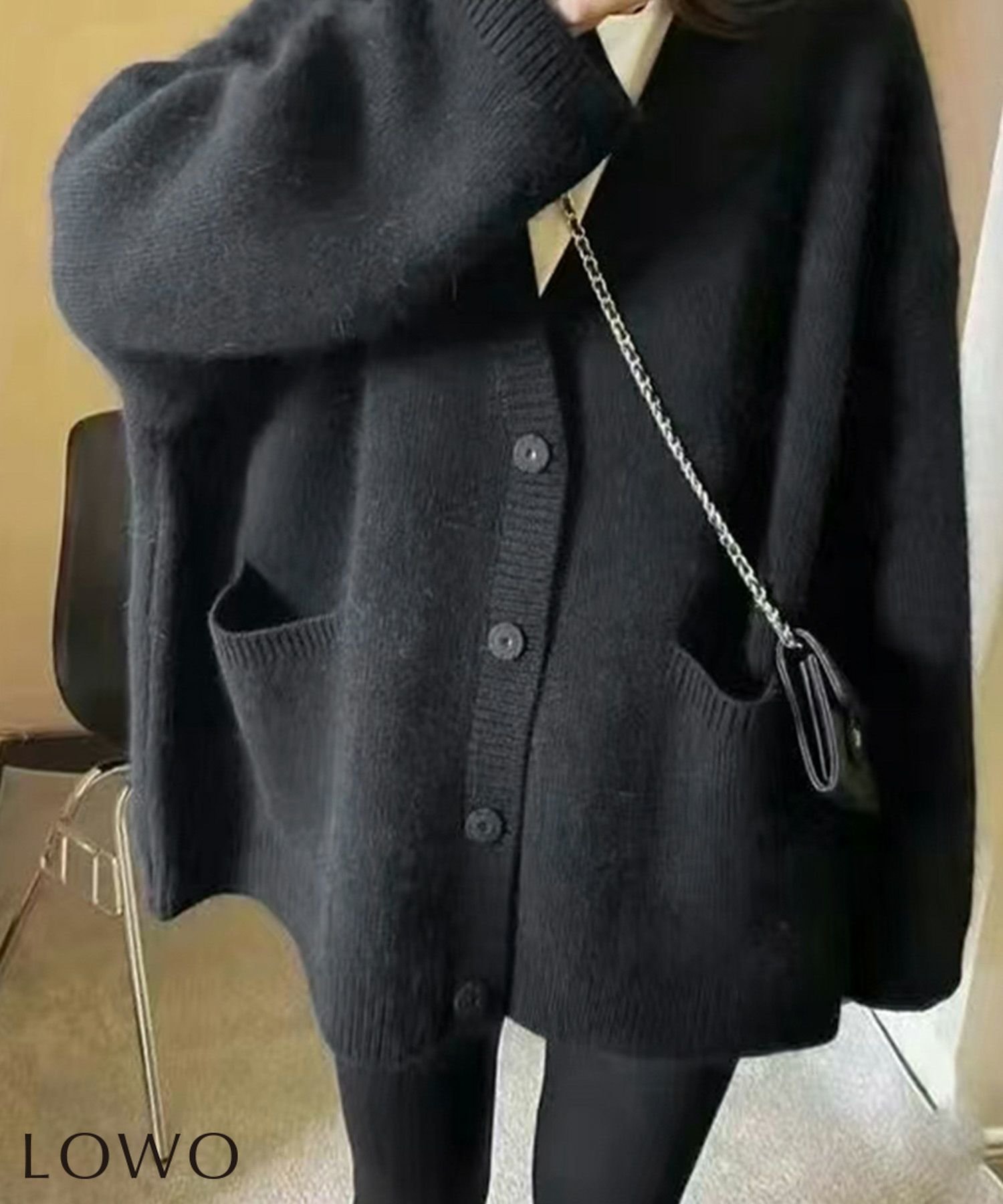 【ロワ/LOWO】のVネックオーバーサイズニットカーディガン 人気、トレンドファッション・服の通販 founy(ファニー) 　ファッション　Fashion　レディースファッション　Fashion for Women　トップス・カットソー　Cut & Sew Tops　ニット　Knit Tops & Sweaters　カーディガン・羽織り　Layered Style Cardigans　Vネックトップス　V-Neck Tops / V-Cut Neckline Shirts　新作・新入荷　New Arrivals / New In　プチプライス・低価格　Affordable / Budget Price　 other-1|ID: prp329100004769428 ipo3291000000035506440