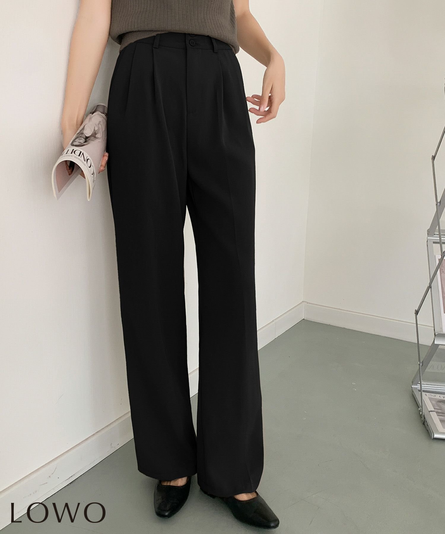 【ロワ/LOWO】のハイウエストツータックストレートパンツ 人気、トレンドファッション・服の通販 founy(ファニー) 　ファッション　Fashion　レディースファッション　Fashion for Women　パンツ　Pants & Trousers　新作・新入荷　New Arrivals / New In　プチプライス・低価格　Affordable / Budget Price　 other-1|ID: prp329100004769438 ipo3291000000034545914