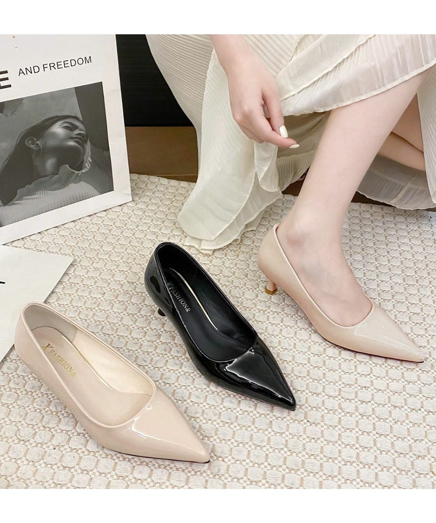 【ロワ/LOWO】のエナメルポインテッドトゥローヒールパンプス 人気、トレンドファッション・服の通販 founy(ファニー) 　ファッション　Fashion　レディースファッション　Fashion for Women　新作・新入荷　New Arrivals / New In　プチプライス・低価格　Affordable / Budget Price　 other-1|ID: prp329100004773762 ipo3291000000034596242