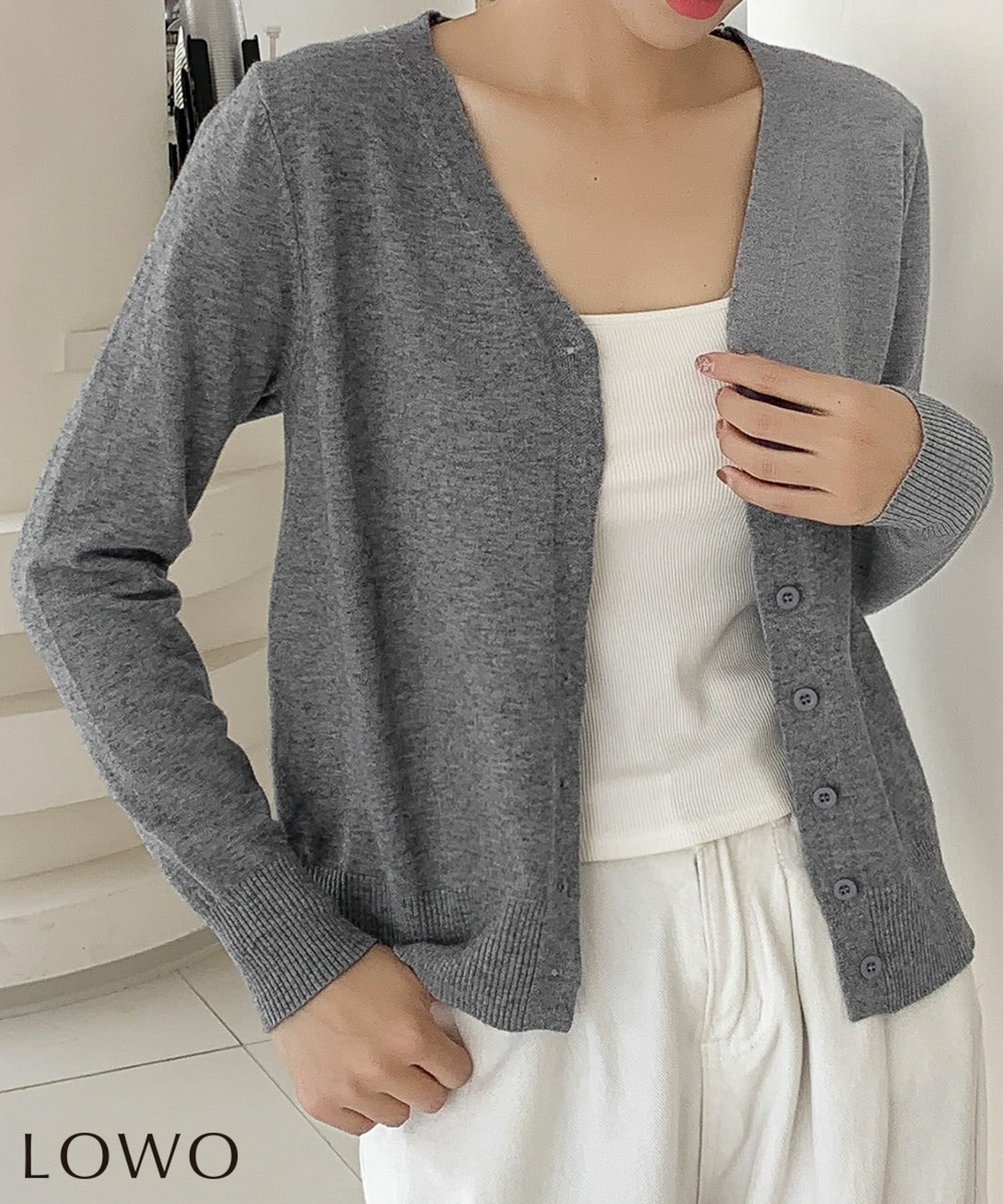 【ロワ/LOWO】のVネックニットカーディガン 人気、トレンドファッション・服の通販 founy(ファニー) 　ファッション　Fashion　レディースファッション　Fashion for Women　トップス・カットソー　Cut & Sew Tops　ニット　Knit Tops & Sweaters　カーディガン・羽織り　Layered Style Cardigans　Vネックトップス　V-Neck Tops / V-Cut Neckline Shirts　新作・新入荷　New Arrivals / New In　プチプライス・低価格　Affordable / Budget Price　 other-1|ID: prp329100004773774 ipo3291000000034596274