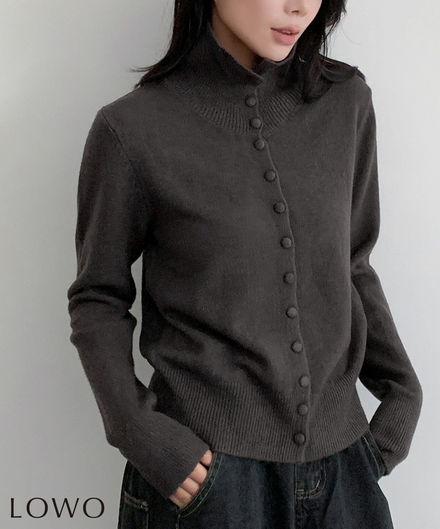 【ロワ/LOWO】のハイネックニットカーディガン 人気、トレンドファッション・服の通販 founy(ファニー) 　ファッション　Fashion　レディースファッション　Fashion for Women　トップス・カットソー　Cut & Sew Tops　ニット　Knit Tops & Sweaters　カーディガン・羽織り　Layered Style Cardigans　新作・新入荷　New Arrivals / New In　プチプライス・低価格　Affordable / Budget Price　 other-1|ID: prp329100004779453 ipo3291000000034665201