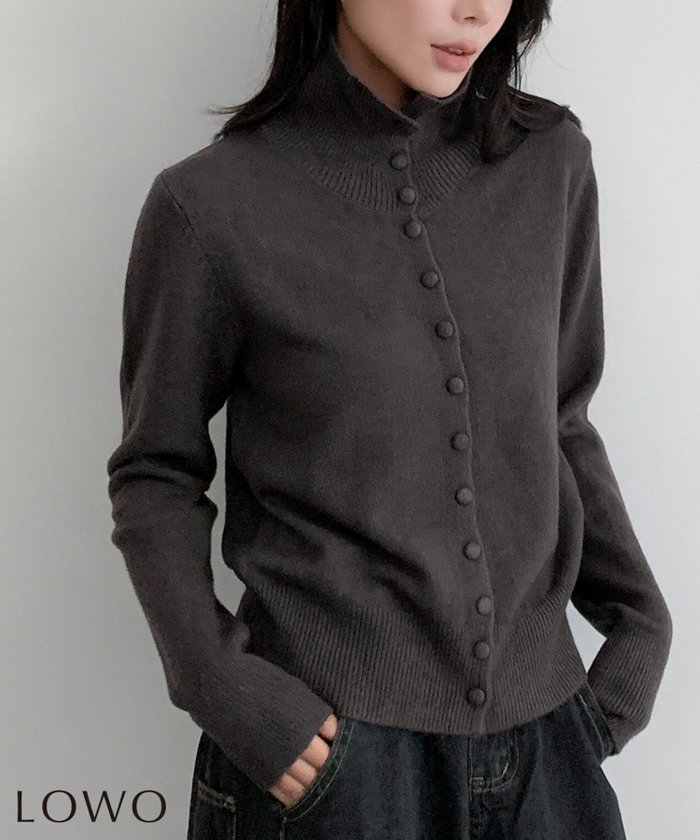【ロワ/LOWO】のハイネックニットカーディガン インテリア・キッズ・メンズ・レディースファッション・服の通販 founy(ファニー) https://founy.com/ ファッション Fashion レディースファッション Fashion for Women トップス・カットソー Cut & Sew Tops ニット Knit Tops & Sweaters カーディガン・羽織り Layered Style Cardigans 新作・新入荷 New Arrivals / New In プチプライス・低価格 Affordable / Budget Price |ID: prp329100004779453 ipo3291000000035239883