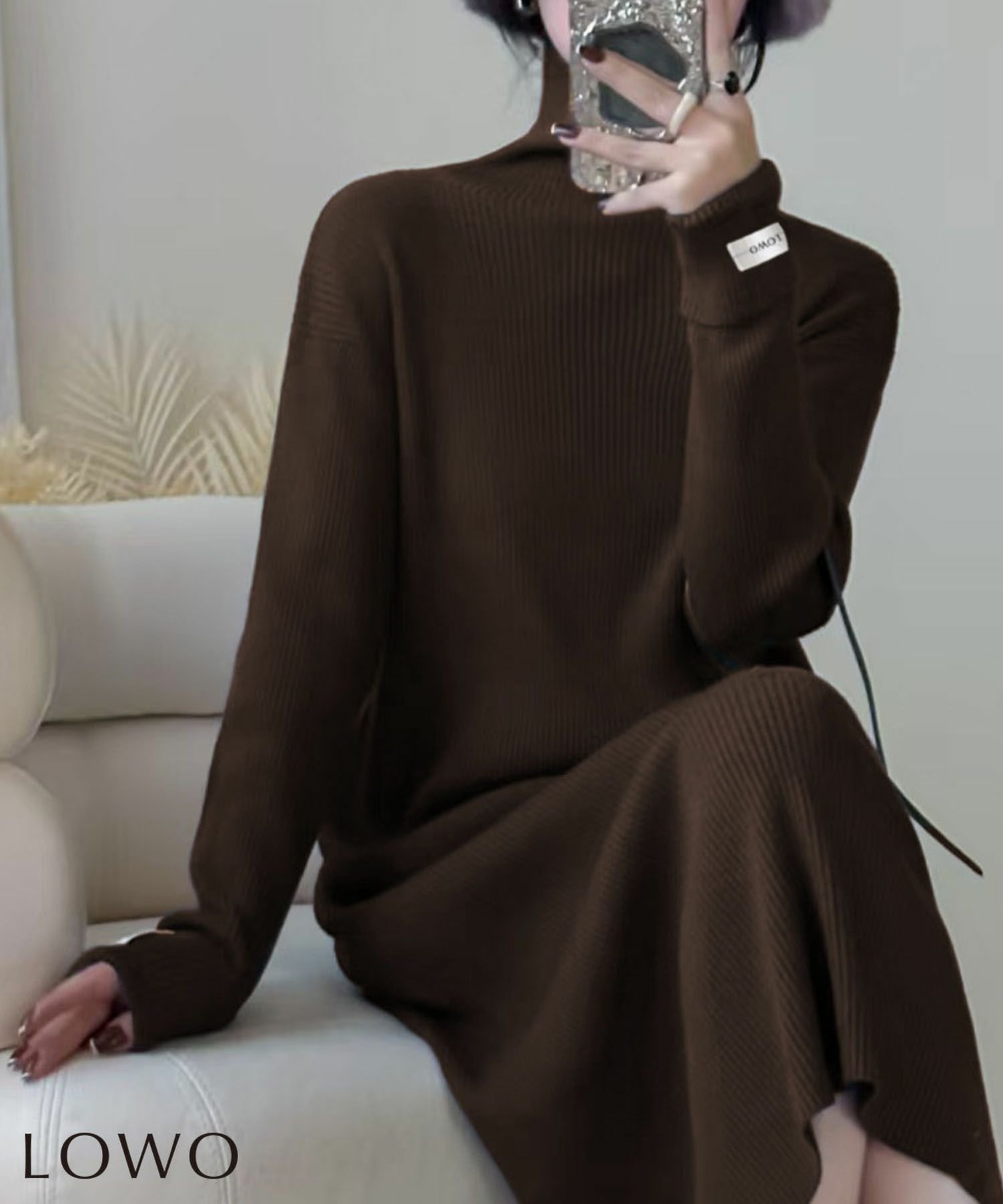 【ロワ/LOWO】のハイネックニットワンピース 人気、トレンドファッション・服の通販 founy(ファニー) 　ファッション　Fashion　レディースファッション　Fashion for Women　ワンピース　Dresses　ニットワンピース　Knit Dresses　新作・新入荷　New Arrivals / New In　プチプライス・低価格　Affordable / Budget Price　 other-1|ID: prp329100004782027 ipo3291000000034697155