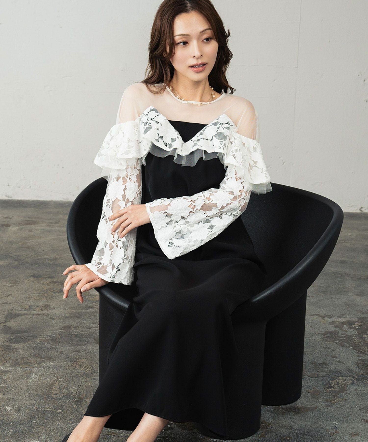 【ガール/GIRL】の【ANDRESD】オフショルダー風ラッフルレーススリーブAラインロングワンピースパーティードレス 人気、トレンドファッション・服の通販 founy(ファニー) 　ファッション　Fashion　レディースファッション　Fashion for Women　ワンピース　Dresses　フォーマル・パーティードレス・結婚式用ドレス　Elegant & Casual Dresses　新作・新入荷　New Arrivals / New In　プチプライス・低価格　Affordable / Budget Price　 other-1|ID: prp329100004782036 ipo3291000000036163574