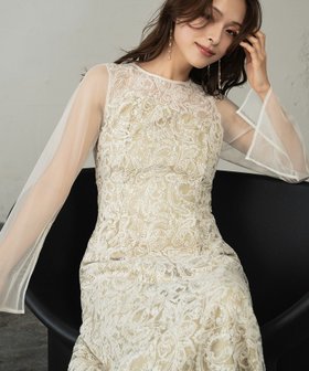 【ガール/GIRL】 【ANDRESD】シアースリットスリーブレース刺繍フレアワンピースドレス人気、トレンドファッション・服の通販 founy(ファニー) ファッション Fashion レディースファッション Fashion for Women ワンピース Dresses フォーマル・パーティードレス・結婚式用ドレス Elegant & Casual Dresses 新作・新入荷 New Arrivals / New In プチプライス・低価格 Affordable / Budget Price |ID:prp329100004789869