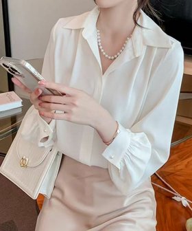 【ロワ/LOWO】のビッグカラーシンプルブラウス 人気、トレンドファッション・服の通販 founy(ファニー) ファッション Fashion レディースファッション Fashion for Women トップス・カットソー Cut & Sew Tops シャツ・ブラウス・オフィスカジュアル Elegant Blouses & Button-Ups 新作・新入荷 New Arrivals / New In プチプライス・低価格 Affordable / Budget Price |ID:prp329100004801588