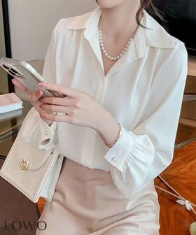 【ロワ/LOWO】 ビッグカラーシンプルブラウス人気、トレンドファッション・服の通販 founy(ファニー) ファッション Fashion レディースファッション Fashion for Women トップス・カットソー Cut & Sew Tops シャツ・ブラウス・オフィスカジュアル Elegant Blouses & Button-Ups 新作・新入荷 New Arrivals / New In プチプライス・低価格 Affordable / Budget Price |ID:prp329100004801588