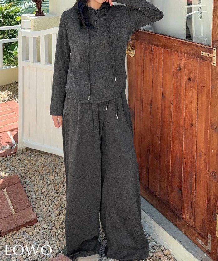 【ロワ/LOWO】のフード付きパーカー&ワイドパンツスウェットセットアップ インテリア・キッズ・メンズ・レディースファッション・服の通販 founy(ファニー) https://founy.com/ ファッション Fashion レディースファッション Fashion for Women セットアップ Matching Sets レディースパンツ・ボトムス Pants & Trousers / Bottoms 新作・新入荷 New Arrivals / New In パーカー Hoodie, Parka プチプライス・低価格 Affordable / Budget Price |ID: prp329100004801602 ipo3291000000034837361