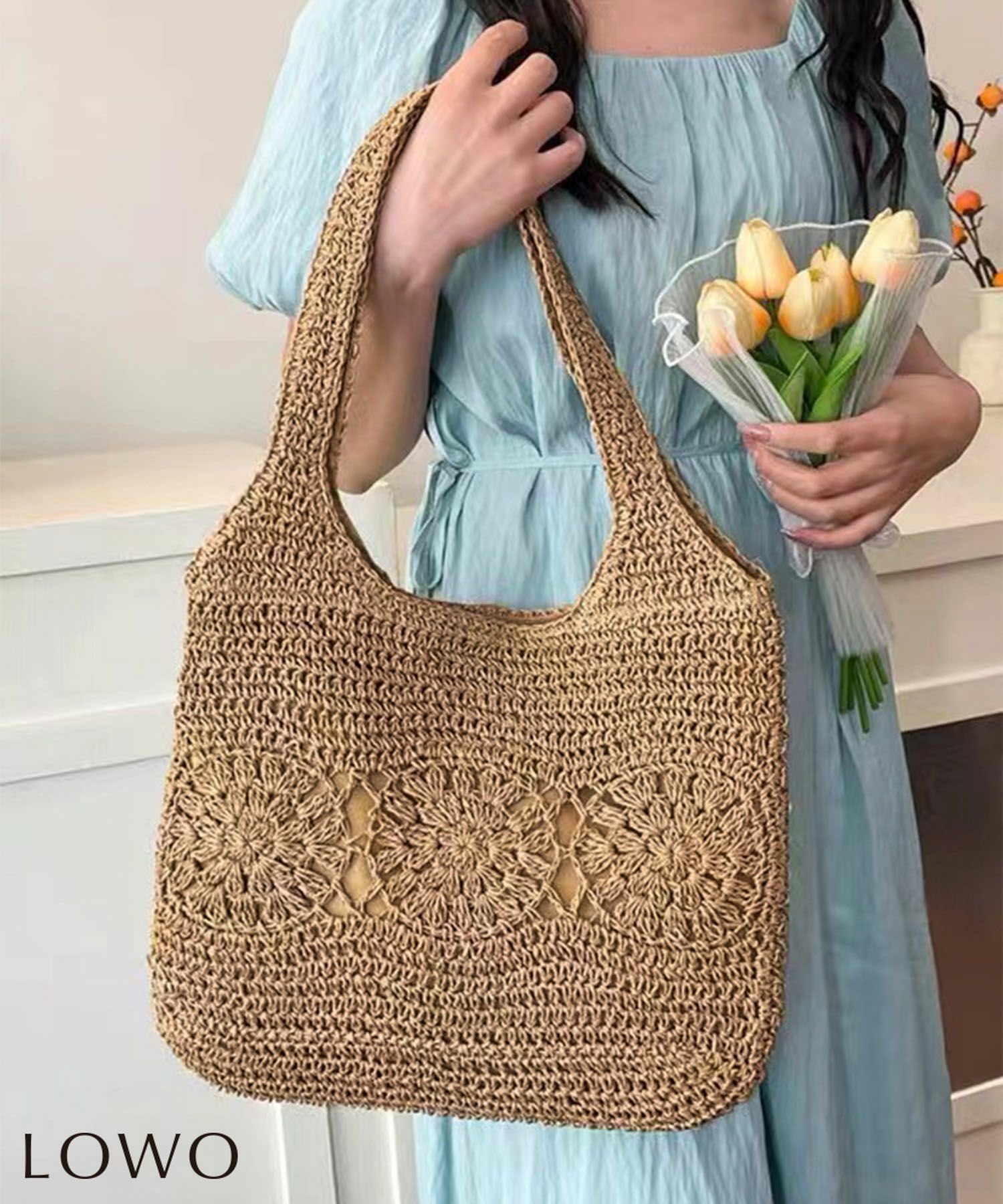 【ロワ/LOWO】のかぎ編み柔らかかごバッグ 人気、トレンドファッション・服の通販 founy(ファニー) 　ファッション　Fashion　レディースファッション　Fashion for Women　バッグ　Bags　新作・新入荷　New Arrivals / New In　プチプライス・低価格　Affordable / Budget Price　 other-1|ID: prp329100004801608 ipo3291000000035898773