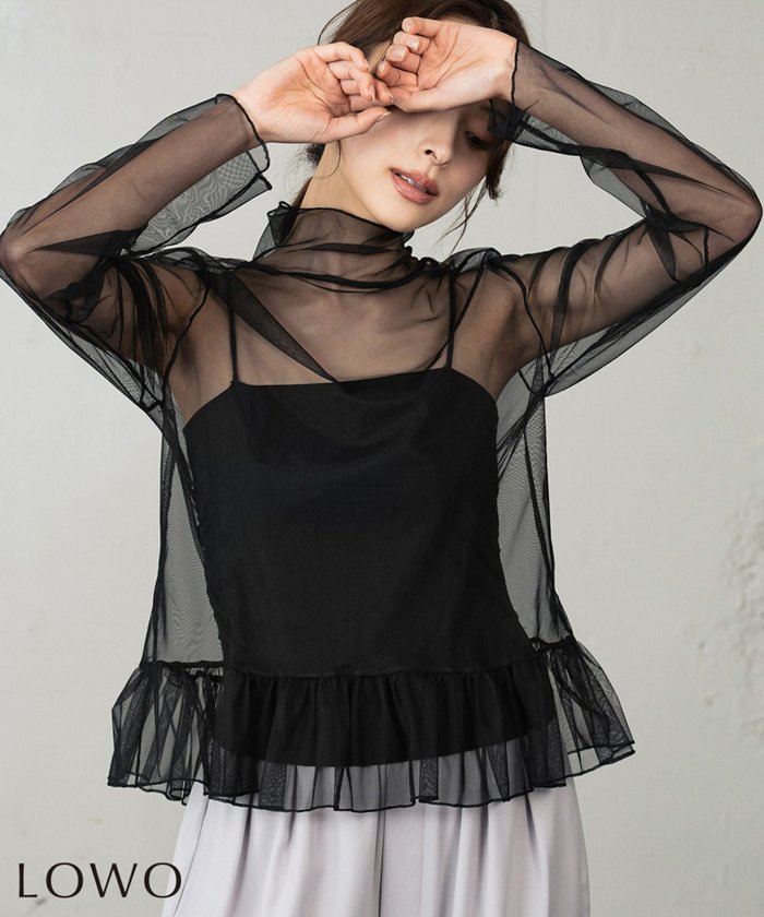 【ロワ/LOWO】のハイネックシアーペプラムレイヤードカットソー インテリア・キッズ・メンズ・レディースファッション・服の通販 founy(ファニー) https://founy.com/ ファッション Fashion レディースファッション Fashion for Women トップス・カットソー Cut & Sew Tops カットソー・ベーシックTシャツ Cut-and-Sewn Tops / Stretch Tees & Basics 新作・新入荷 New Arrivals / New In プチプライス・低価格 Affordable / Budget Price |ID: prp329100004807916 ipo3291000000036170362