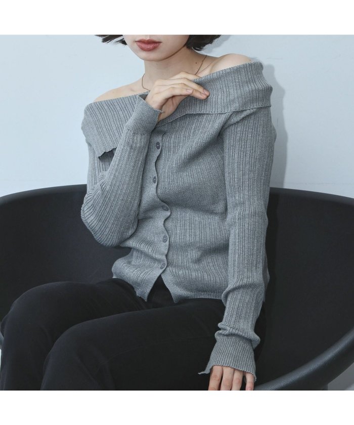 【アンピルーラ/Ampirula】のオフショルダーリブニットトップス インテリア・キッズ・メンズ・レディースファッション・服の通販 founy(ファニー) https://founy.com/ ファッション Fashion レディースファッション Fashion for Women トップス・カットソー Cut & Sew Tops ニット Knit Tops & Sweaters 新作・新入荷 New Arrivals / New In プチプライス・低価格 Affordable / Budget Price |ID: prp329100004815029 ipo3291000000036170459