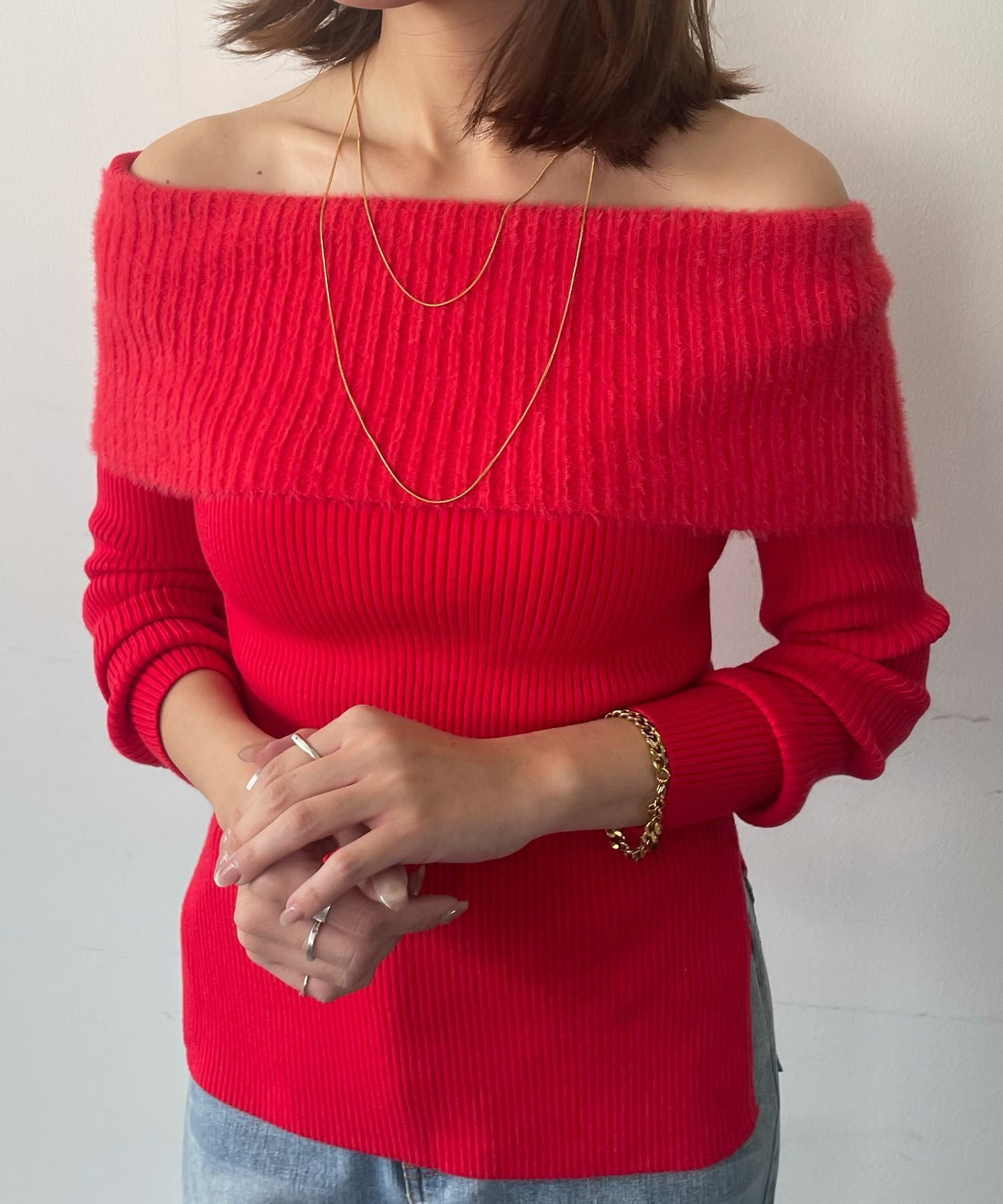 【アンピルーラ/Ampirula】のオフショルダーリブニットプルオーバー 人気、トレンドファッション・服の通販 founy(ファニー) 　ファッション　Fashion　レディースファッション　Fashion for Women　トップス・カットソー　Cut & Sew Tops　ニット　Knit Tops & Sweaters　カジュアルプルオーバー・ニットトップス　Pullovers & Knit Tops / Casual Pullovers　新作・新入荷　New Arrivals / New In　プチプライス・低価格　Affordable / Budget Price　 other-1|ID: prp329100004826540 ipo3291000000035901584