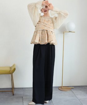 【ガール/GIRL】のシアーボリュームスリーブ刺繍ペプラムトップス&ワイドパンツセットアップドレス 人気、トレンドファッション・服の通販 founy(ファニー) ファッション Fashion レディースファッション Fashion for Women セットアップ Matching Sets レディーストップス・ブラウス Tops & Blouses / Assorted Women's Tops レディースパンツ・ボトムス Pants & Trousers / Bottoms 新作・新入荷 New Arrivals / New In プチプライス・低価格 Affordable / Budget Price |ID:prp329100004834827