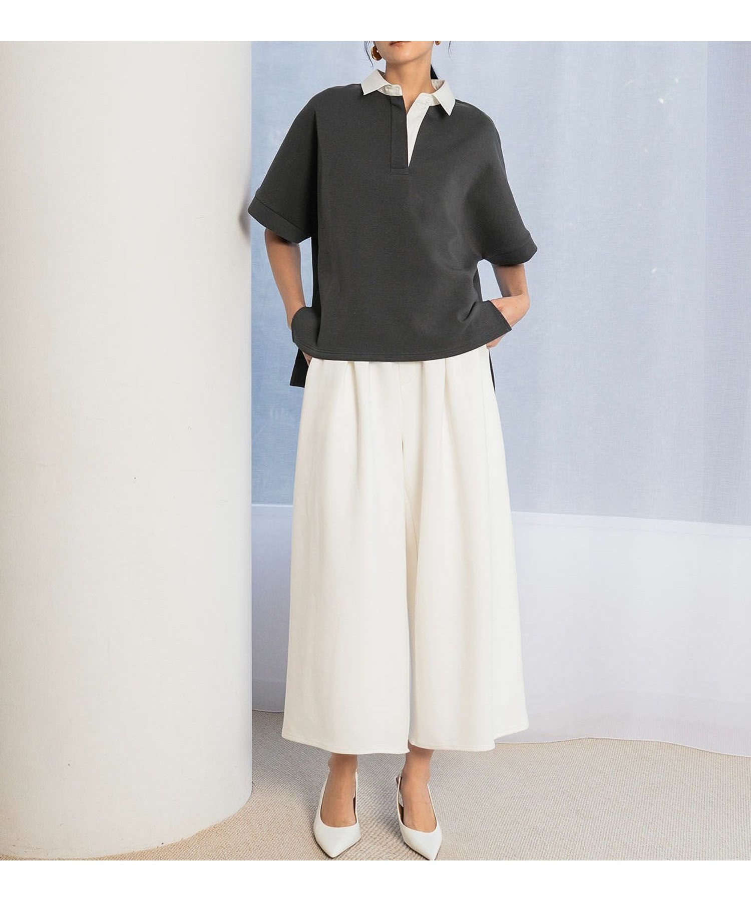 【エルフランク/ELFRANK】の【2026SS先行予約】ダンボール生地バイカラーポロシャツ 人気、トレンドファッション・服の通販 founy(ファニー) 　ファッション　Fashion　レディースファッション　Fashion for Women　トップス・カットソー　Cut & Sew Tops　シャツ・ブラウス・オフィスカジュアル　Elegant Blouses & Button-Ups　ポロシャツ・きれいめカジュアル　Smart-Casual Polo Tops　新作・新入荷　New Arrivals / New In　2026年　2026　プチプライス・低価格　Affordable / Budget Price　 other-1|ID: prp329100004838030 ipo3291000000035250667