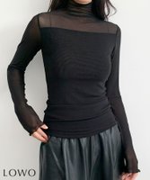 【ロワ/LOWO】のハイネックシアーカットソー 人気、トレンドファッション・服の通販 founy(ファニー) ファッション Fashion レディースファッション Fashion for Women トップス・カットソー Cut & Sew Tops カットソー・ベーシックTシャツ Cut-and-Sewn Tops / Stretch Tees & Basics 新作・新入荷 New Arrivals / New In プチプライス・低価格 Affordable / Budget Price |ID:prp329100004841409