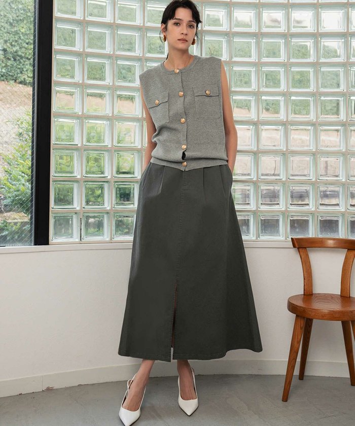 【エルフランク/ELFRANK】の【2026SS】綿混センタースリットAラインロングスカート インテリア・キッズ・メンズ・レディースファッション・服の通販 founy(ファニー) https://founy.com/ ファッション Fashion レディースファッション Fashion for Women スカート Skirts ロングスカート Long Skirts / Maxi & Midi Skirts 新作・新入荷 New Arrivals / New In 2026年 2026 スリット Slit, Slit Detail センター Center, Center Line プチプライス・低価格 Affordable / Budget Price |ID: prp329100004849887 ipo3291000000035520241