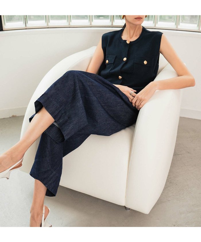 【エルフランク/ELFRANK】の【2026SS】デニムタックガウチョパンツ インテリア・キッズ・メンズ・レディースファッション・服の通販 founy(ファニー) https://founy.com/ ファッション Fashion レディースファッション Fashion for Women パンツ Pants & Trousers 新作・新入荷 New Arrivals / New In 2026年 2026 プチプライス・低価格 Affordable / Budget Price |ID: prp329100004849888 ipo3291000000035520243