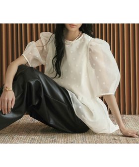 【エルフランク/ELFRANK】の【2026SS】ドットシアーパフスリーブチュニックブラウス 人気、トレンドファッション・服の通販 founy(ファニー) ファッション Fashion レディースファッション Fashion for Women トップス・カットソー Cut & Sew Tops シャツ・ブラウス・オフィスカジュアル Elegant Blouses & Button-Ups 新作・新入荷 New Arrivals / New In 2026年 2026 プチプライス・低価格 Affordable / Budget Price |ID:prp329100004857148
