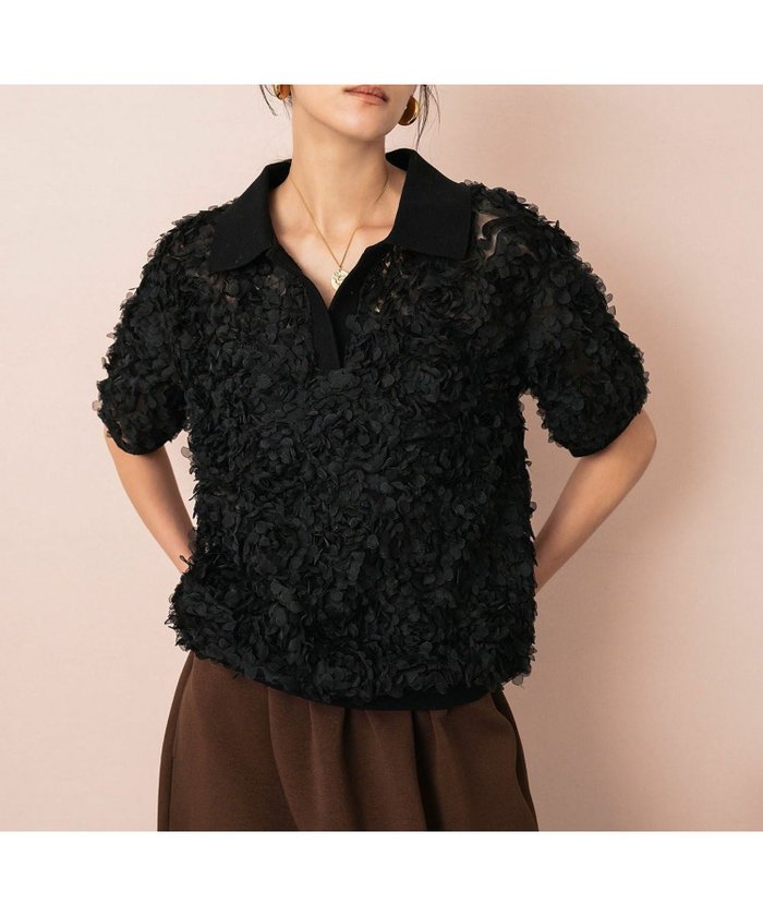 【エルフランク/ELFRANK】の【2026SS】フラワーテクスチャーポロトップス インテリア・キッズ・メンズ・レディースファッション・服の通販 founy(ファニー) https://founy.com/ ファッション Fashion レディースファッション Fashion for Women トップス・カットソー Cut & Sew Tops 新作・新入荷 New Arrivals / New In 2026年 2026 プチプライス・低価格 Affordable / Budget Price |ID: prp329100004857154 ipo3291000000036253139