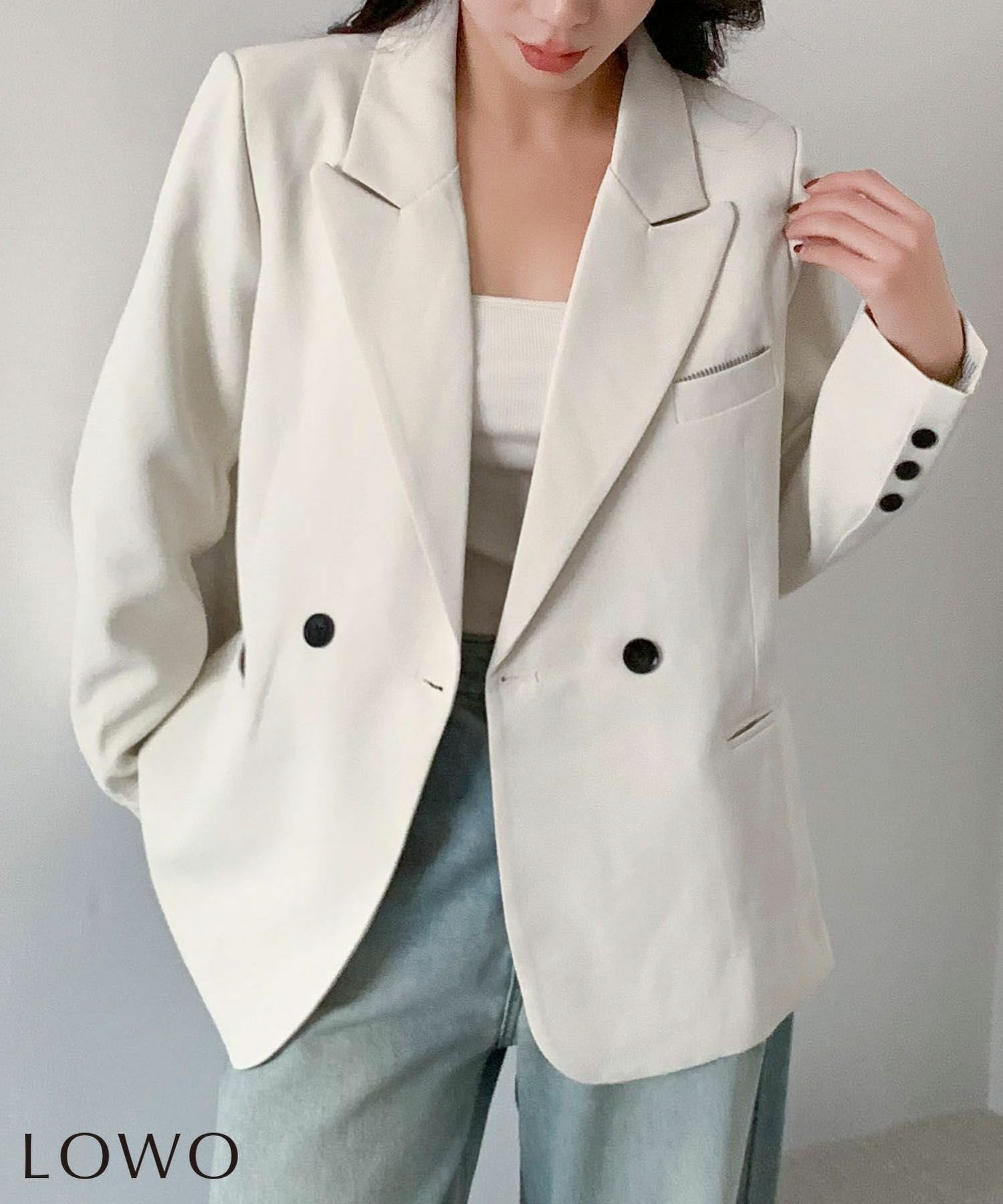 【ロワ/LOWO】のダブルブレストオーバーテーラードジャケット 人気、トレンドファッション・服の通販 founy(ファニー) 　ファッション　Fashion　レディースファッション　Fashion for Women　アウター　Coat / Outerwear Collection　レディースジャケット・軽アウター　Jackets　テーラードジャケット / 通勤・きれいめスタイル　Tailored Jackets & Blazers　新作・新入荷　New Arrivals / New In　プチプライス・低価格　Affordable / Budget Price　 other-1|ID: prp329100004859478 ipo3291000000035940385