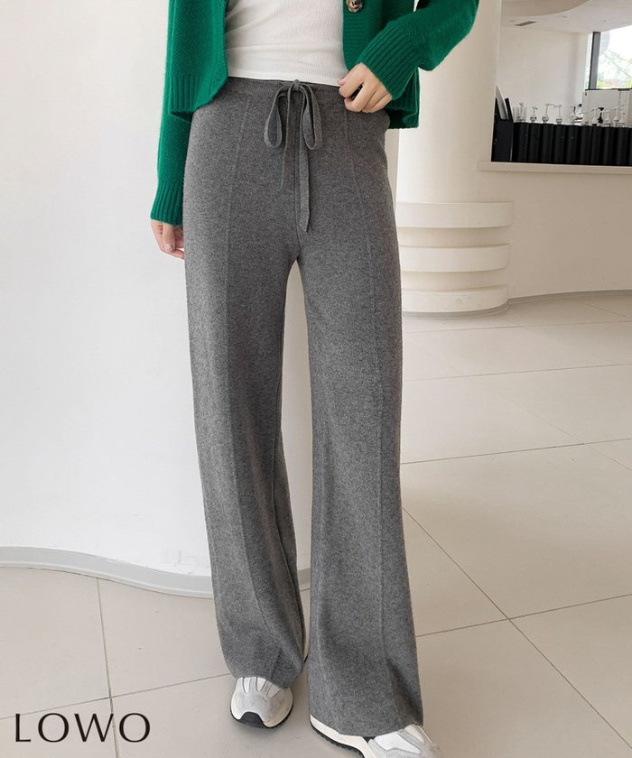 【ロワ/LOWO】のニットワイドパンツ インテリア・キッズ・メンズ・レディースファッション・服の通販 founy(ファニー) https://founy.com/ ファッション Fashion レディースファッション Fashion for Women パンツ Pants & Trousers 新作・新入荷 New Arrivals / New In プチプライス・低価格 Affordable / Budget Price |ID: prp329100004859883 ipo3291000000035969213