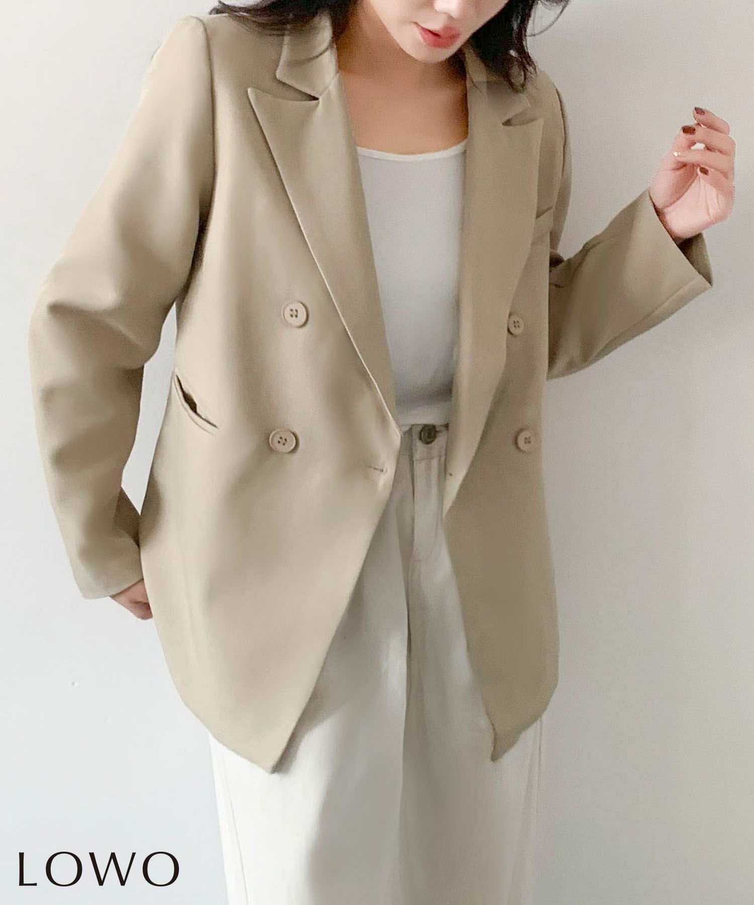 【ロワ/LOWO】のオーバーサイズダブルテーラードジャケット 人気、トレンドファッション・服の通販 founy(ファニー) 　ファッション　Fashion　レディースファッション　Fashion for Women　アウター　Coat / Outerwear Collection　レディースジャケット・軽アウター　Jackets　テーラードジャケット / 通勤・きれいめスタイル　Tailored Jackets & Blazers　新作・新入荷　New Arrivals / New In　プチプライス・低価格　Affordable / Budget Price　 other-1|ID: prp329100004859889 ipo3291000000035969303