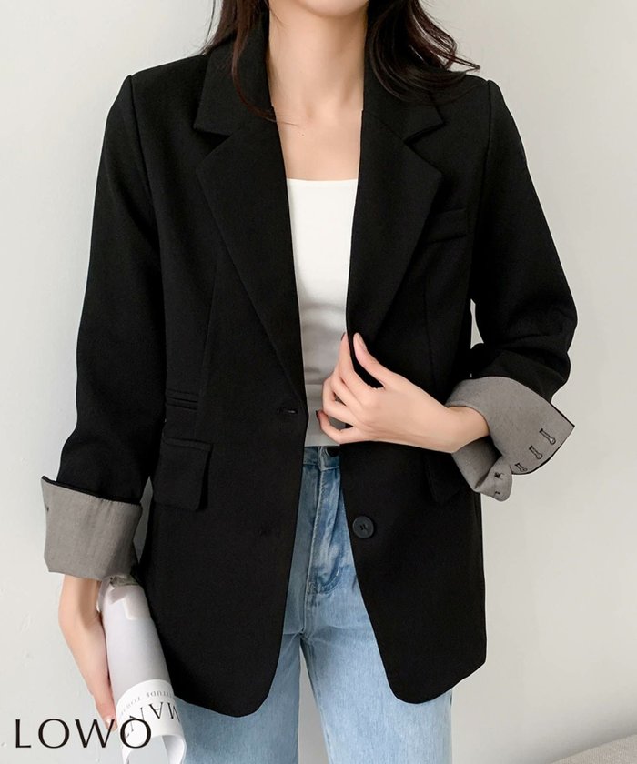 【ロワ/LOWO】の折り返し配色オーバーテーラードジャケット インテリア・キッズ・メンズ・レディースファッション・服の通販 founy(ファニー) https://founy.com/ ファッション Fashion レディースファッション Fashion for Women アウター Coat / Outerwear Collection レディースジャケット・軽アウター Jackets テーラードジャケット / 通勤・きれいめスタイル Tailored Jackets & Blazers 新作・新入荷 New Arrivals / New In プチプライス・低価格 Affordable / Budget Price |ID: prp329100004859892 ipo3291000000035969316