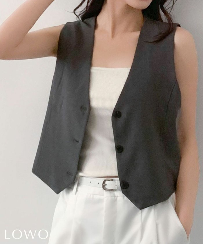 【ロワ/LOWO】のノースリーブコンパクトジレ インテリア・キッズ・メンズ・レディースファッション・服の通販 founy(ファニー) https://founy.com/ ファッション Fashion レディースファッション Fashion for Women アウター Coat / Outerwear Collection トップス・カットソー Cut & Sew Tops キャミソール&ノースリーブ Camisoles & Sleeveless Tops ベスト&ジレ / 重ね着スタイル Vests & Gilets 新作・新入荷 New Arrivals / New In プチプライス・低価格 Affordable / Budget Price |ID: prp329100004864636 ipo3291000000036205685