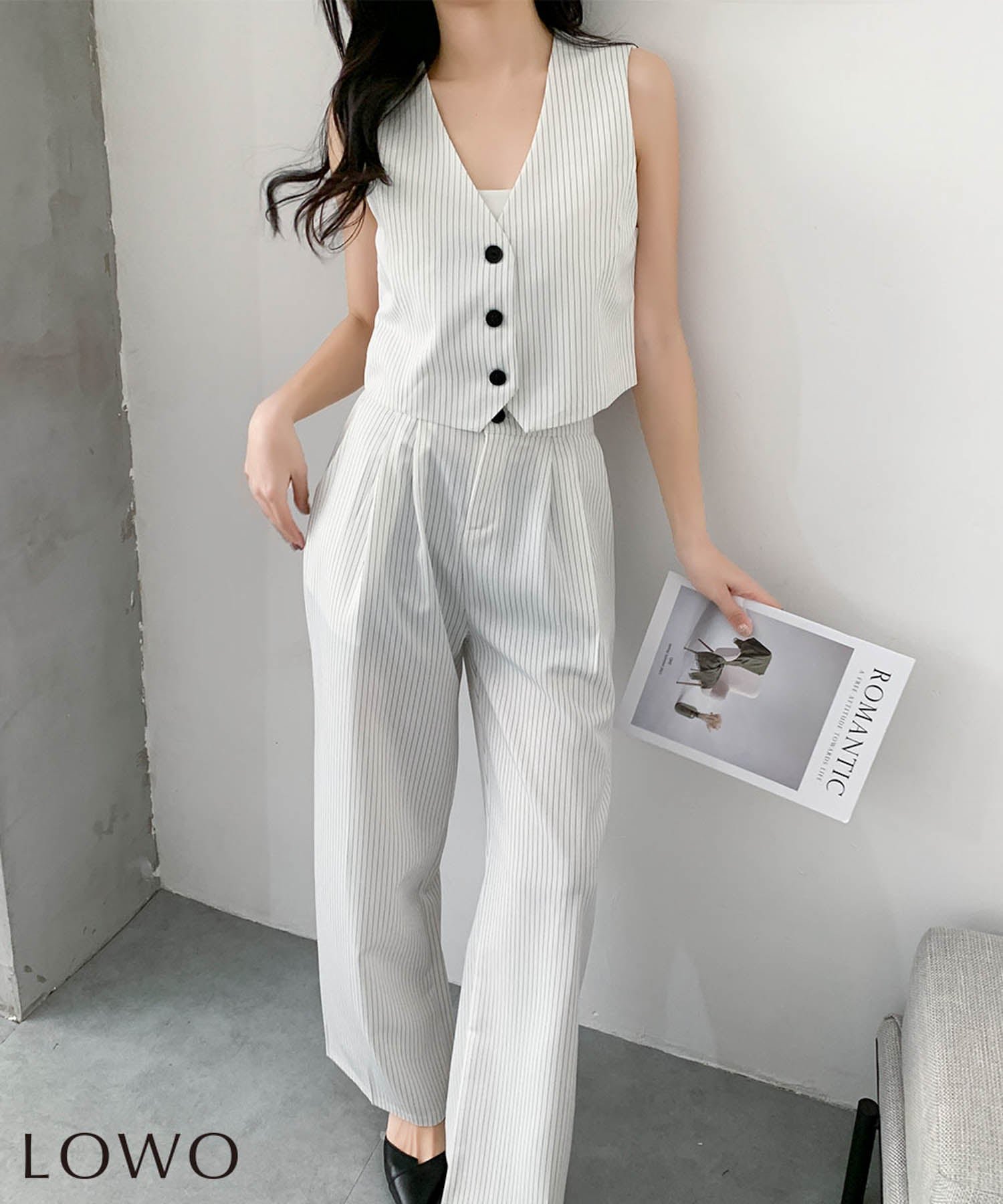 【ロワ/LOWO】のピンストライプジレワイドパンツセットアップ 人気、トレンドファッション・服の通販 founy(ファニー) 　ファッション　Fashion　レディースファッション　Fashion for Women　アウター　Coat / Outerwear Collection　セットアップ　Matching Sets　レディースパンツ・ボトムス　Pants & Trousers / Bottoms　新作・新入荷　New Arrivals / New In　プチプライス・低価格　Affordable / Budget Price　 other-1|ID: prp329100004864640 ipo3291000000036205708