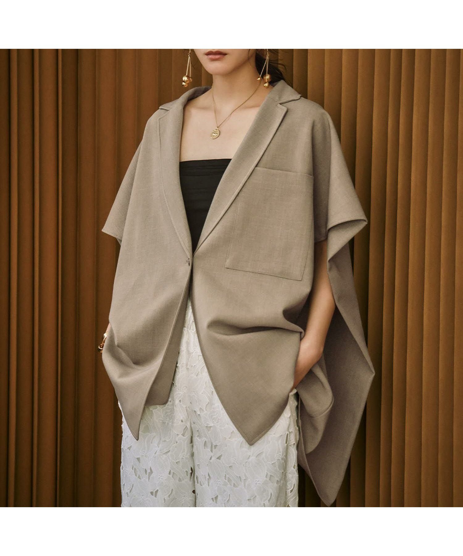 【エルフランク/ELFRANK】の【2026SS】ケープデザインオーバージレ Washable 人気、トレンドファッション・服の通販 founy(ファニー) 　ファッション　Fashion　レディースファッション　Fashion for Women　アウター　Coat / Outerwear Collection　トップス・カットソー　Cut & Sew Tops　ベスト&ジレ / 重ね着スタイル　Vests & Gilets　新作・新入荷　New Arrivals / New In　2026年　2026　プチプライス・低価格　Affordable / Budget Price　 other-1|ID: prp329100004864655 ipo3291000000036205854