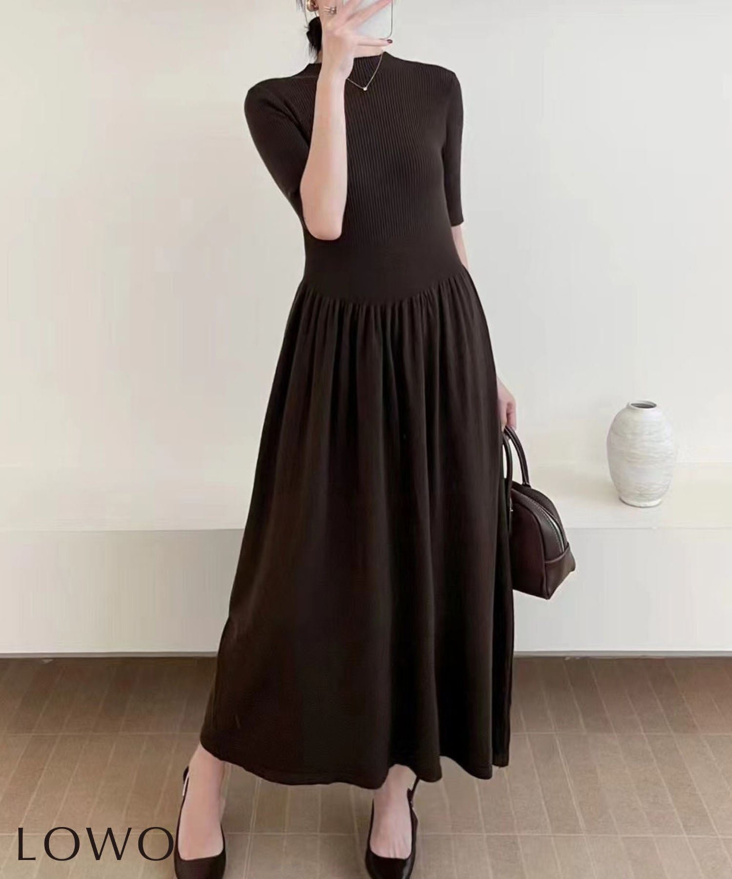 【ロワ/LOWO】のプチハイネックニットロングワンピース 人気、トレンドファッション・服の通販 founy(ファニー) 　ファッション　Fashion　レディースファッション　Fashion for Women　ワンピース　Dresses　新作・新入荷　New Arrivals / New In　プチプライス・低価格　Affordable / Budget Price　 other-1|ID: prp329100004866984 ipo3291000000036253090