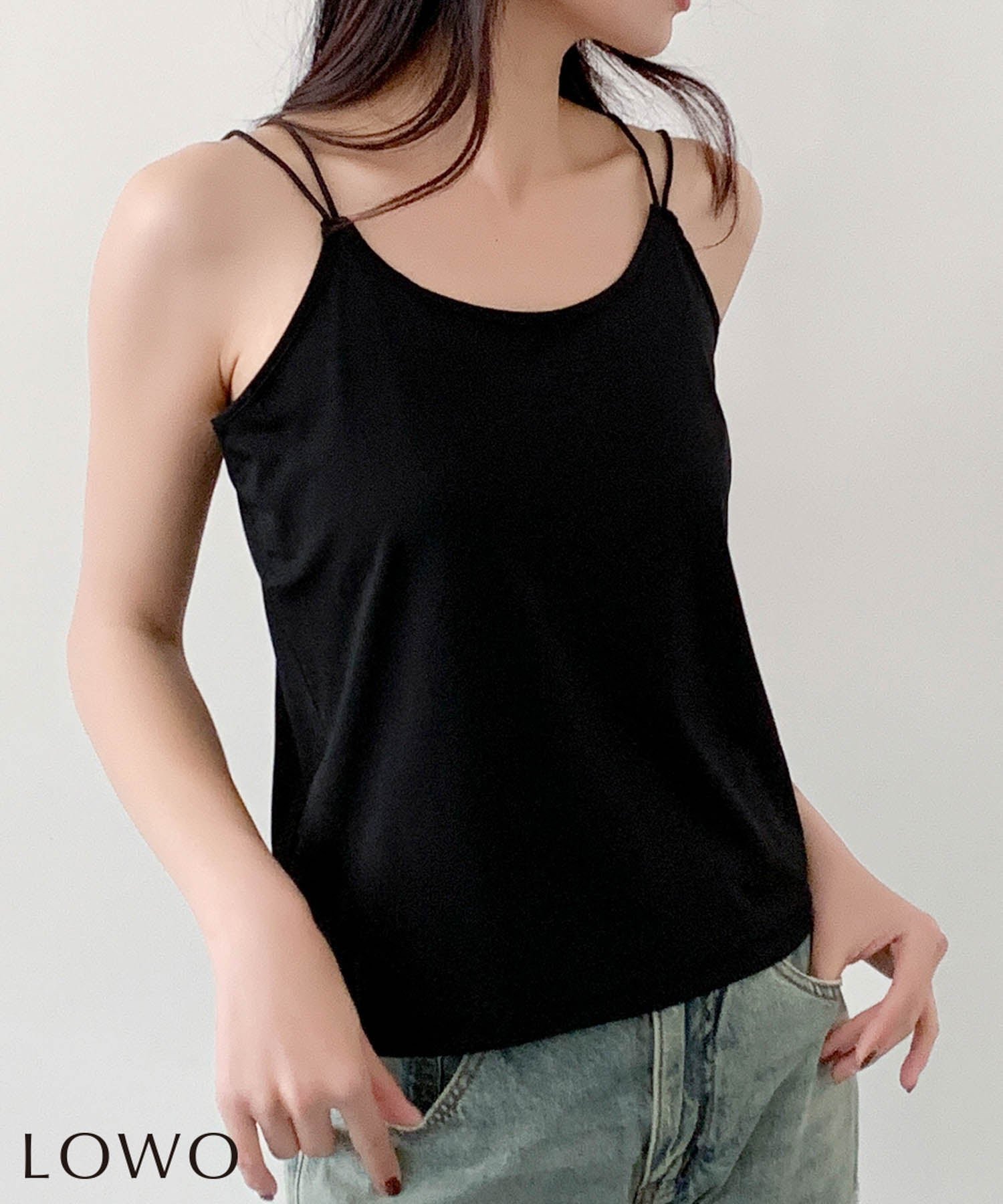 【ロワ/LOWO】のダブルストラップキャミソール 清涼感のあるひんやりタッチ素材 接触冷感 人気、トレンドファッション・服の通販 founy(ファニー) 　ファッション　Fashion　レディースファッション　Fashion for Women　トップス・カットソー　Cut & Sew Tops　キャミソール&ノースリーブ　Camisoles & Sleeveless Tops　新作・新入荷　New Arrivals / New In　プチプライス・低価格　Affordable / Budget Price　 other-1|ID: prp329100004866988 ipo3291000000036253094