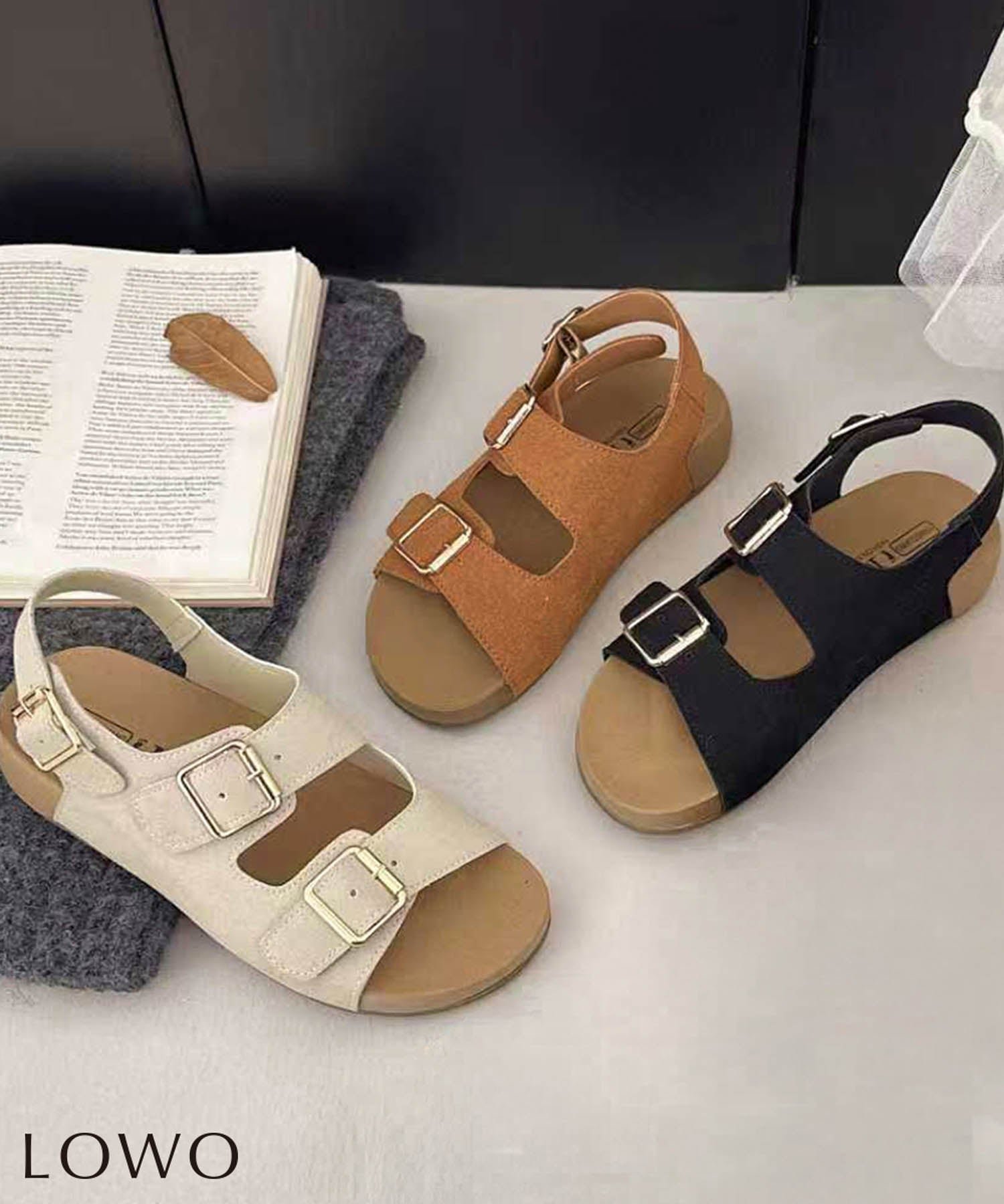 【ロワ/LOWO】のダブルベルトバックストラップフラットサンダル 人気、トレンドファッション・服の通販 founy(ファニー) 　ファッション　Fashion　レディースファッション　Fashion for Women　バッグ　Bags　ベルト&ウエストマーク　Belts & Waist Accessories　新作・新入荷　New Arrivals / New In　プチプライス・低価格　Affordable / Budget Price　 other-1|ID: prp329100004867940 ipo3291000000036267411