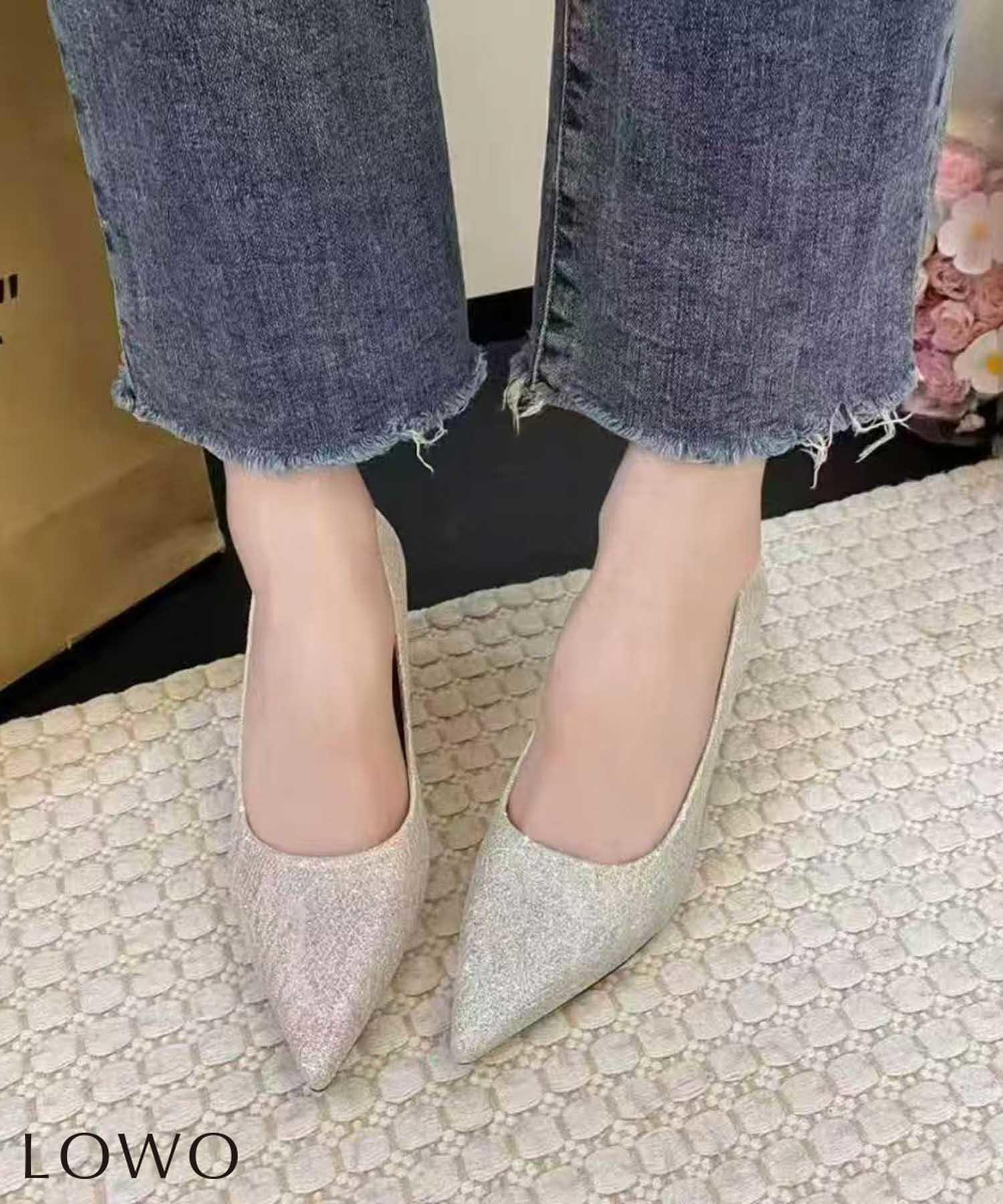 【ロワ/LOWO】のラメポインテッドトゥローヒールパンプス 人気、トレンドファッション・服の通販 founy(ファニー) 　ファッション　Fashion　レディースファッション　Fashion for Women　新作・新入荷　New Arrivals / New In　プチプライス・低価格　Affordable / Budget Price　 other-1|ID: prp329100004867942 ipo3291000000036267420
