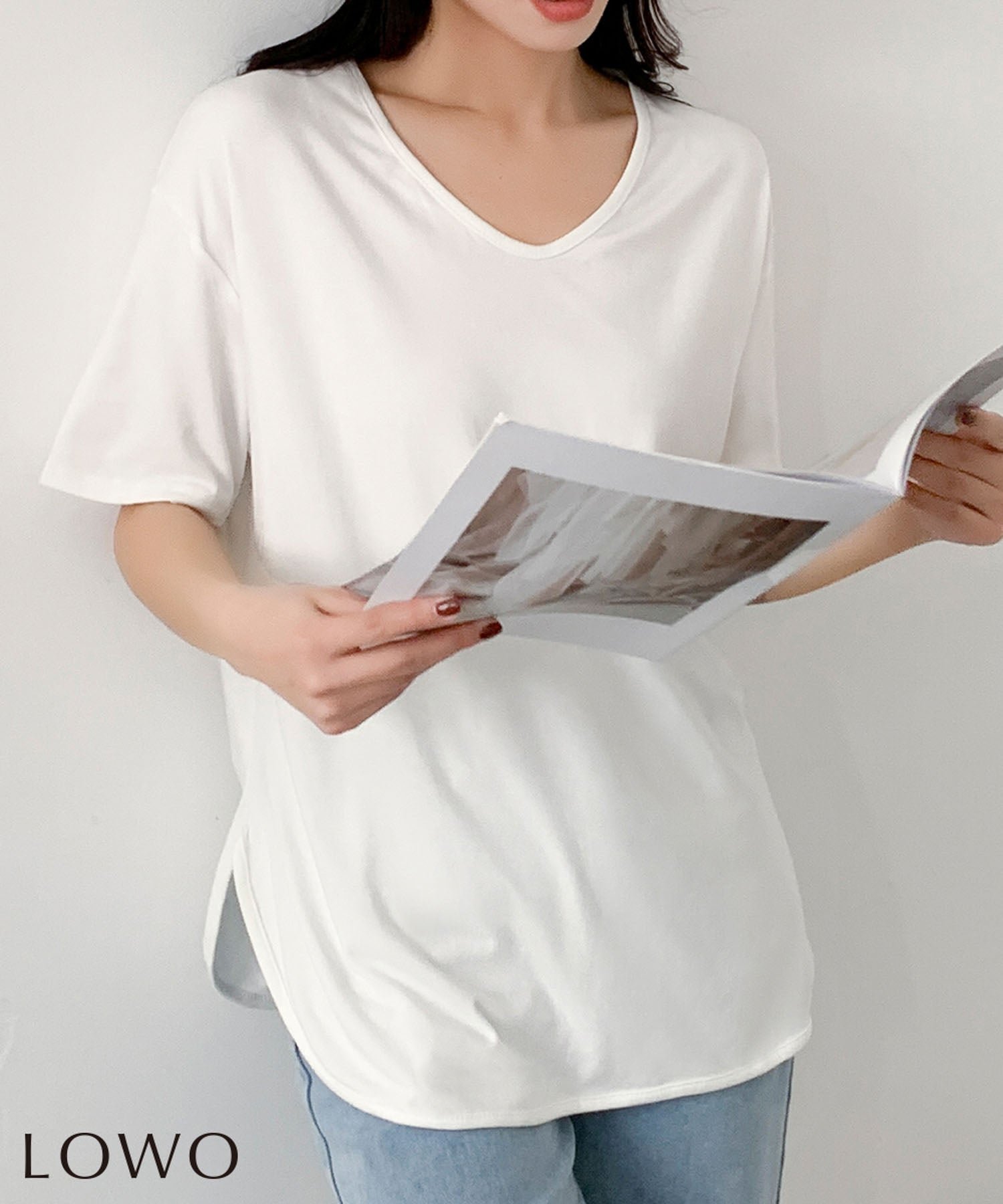 【ロワ/LOWO】のサイドスリット入り 抜け感オーバー トップス Tシャツ/カットソー/レイヤードにも使える 人気、トレンドファッション・服の通販 founy(ファニー) 　ファッション　Fashion　レディースファッション　Fashion for Women　トップス・カットソー　Cut & Sew Tops　シャツ・ブラウス・オフィスカジュアル　Elegant Blouses & Button-Ups　ロングTシャツ・Tシャツ　Longline T-Shirts & Tees　カットソー・ベーシックTシャツ　Cut-and-Sewn Tops / Stretch Tees & Basics　新作・新入荷　New Arrivals / New In　カットソー　Cut and Sewn Top　スリット　Slit, Slit Detail　プチプライス・低価格　Affordable / Budget Price　 other-1|ID: prp329100004868455 ipo3291000000036277109