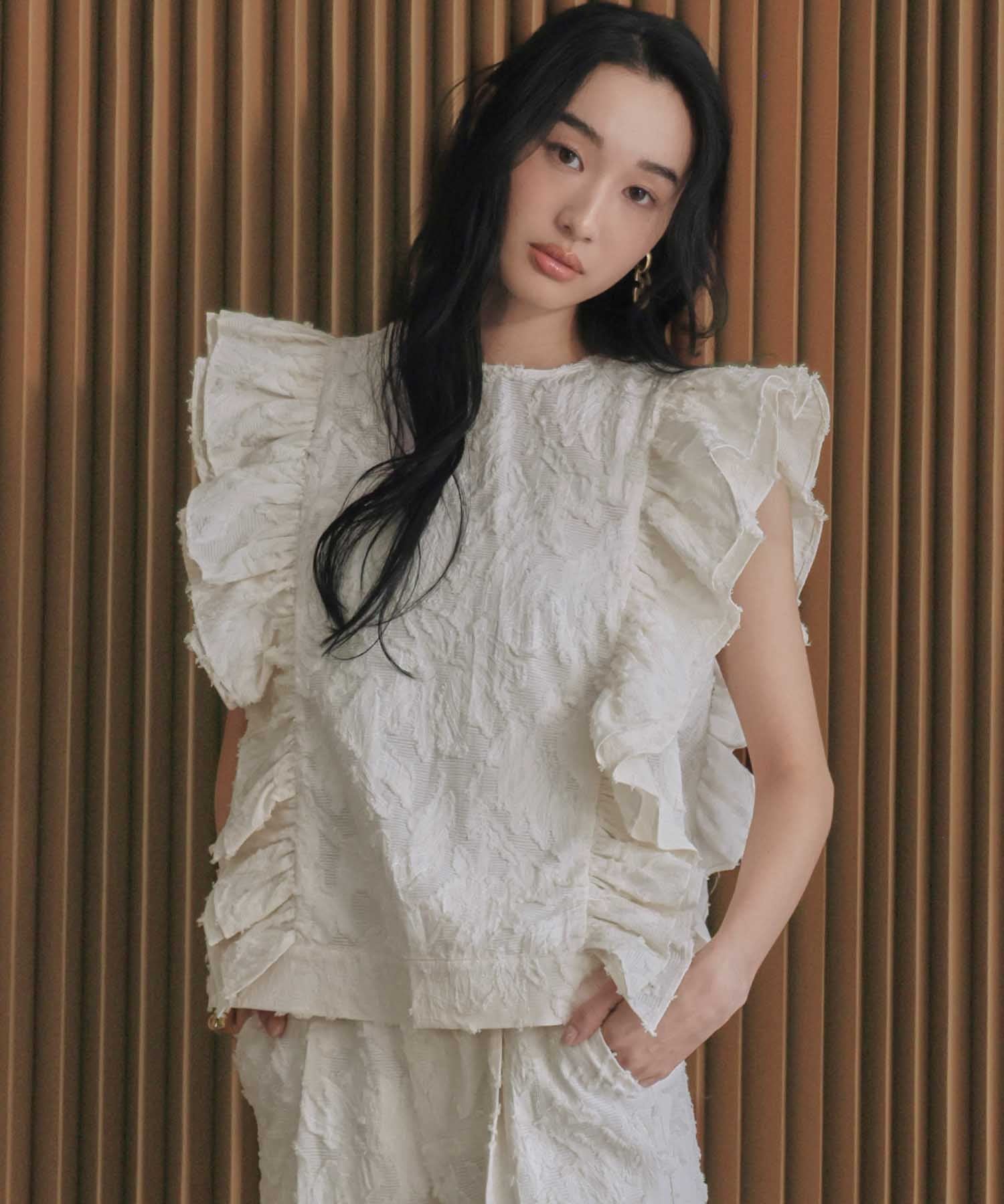 【エルフランク/ELFRANK】の【2026SS先行予約】フェザージャガードラッフルブラウス Washable 人気、トレンドファッション・服の通販 founy(ファニー) 　ファッション　Fashion　レディースファッション　Fashion for Women　トップス・カットソー　Cut & Sew Tops　シャツ・ブラウス・オフィスカジュアル　Elegant Blouses & Button-Ups　新作・新入荷　New Arrivals / New In　2026年　2026　プチプライス・低価格　Affordable / Budget Price　 other-1|ID: prp329100004871936 ipo3291000000036325148