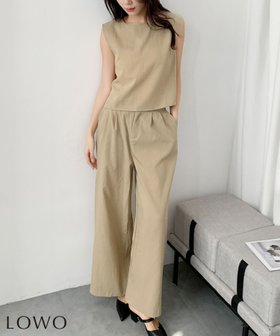 【ロワ/LOWO】のノースリーブショートブラウス&タックワイドパンツ2点セットアップ 人気、トレンドファッション・服の通販 founy(ファニー) ファッション Fashion レディースファッション Fashion for Women セットアップ Matching Sets レディースパンツ・ボトムス Pants & Trousers / Bottoms 新作・新入荷 New Arrivals / New In セットアップ Set-Up, Coordinated Outfit プチプライス・低価格 Affordable / Budget Price |ID:prp329100004877062
