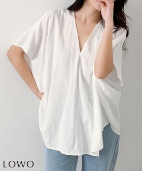 【ロワ/LOWO】のドルマンスリーブVネックブラウス 人気、トレンドファッション・服の通販 founy(ファニー) ファッション Fashion レディースファッション Fashion for Women トップス・カットソー Cut & Sew Tops シャツ・ブラウス・オフィスカジュアル Elegant Blouses & Button-Ups Vネックトップス V-Neck Tops / V-Cut Neckline Shirts 新作・新入荷 New Arrivals / New In プチプライス・低価格 Affordable / Budget Price |ID:prp329100004883777