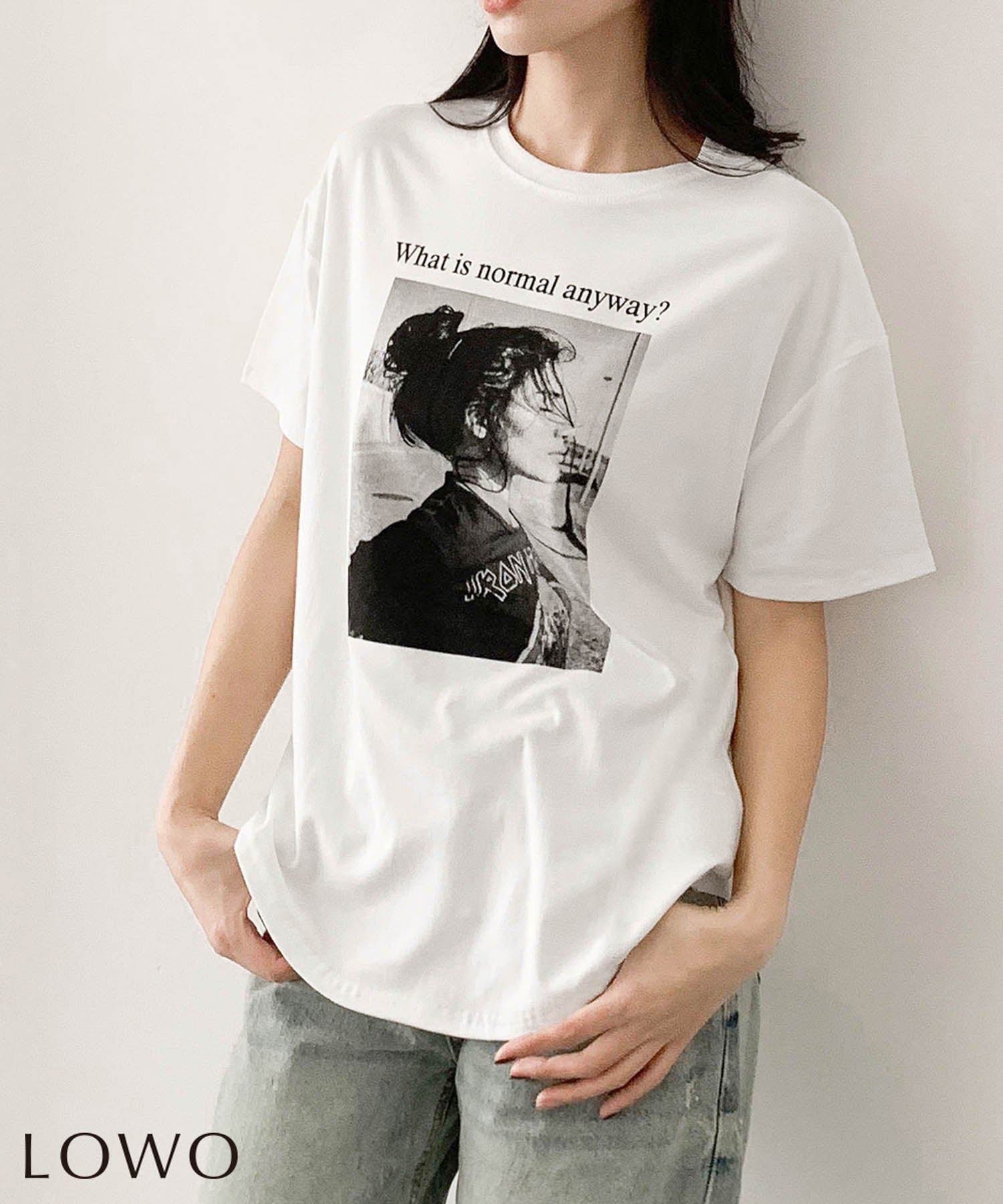 【ロワ/LOWO】のモノクロフロントプリントオーバーサイズTシャツ 大人の最旬トレンドファッション＆コーディネート founy(ファウニー) 　ファッション　Fashion　レディースファッション　Fashion for Women　トップス・カットソー　Cut & Sew Tops　シャツ・ブラウス・オフィスカジュアル　Elegant Blouses & Button-Ups　ロングTシャツ・Tシャツ　Longline T-Shirts & Tees　新作・新入荷　New Arrivals / New In　プチプライス・低価格　Affordable / Budget Price　 other-1|ID: prp329100004891723 ipo3291000000037256524