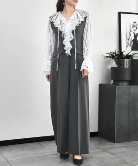 【ガール/GIRL】の【ANDRESD】ラッフルカラーレーストップス付きワイドパンツオールインワン 人気、トレンドファッション・服の通販 founy(ファニー) ファッション Fashion レディースファッション Fashion for Women パンツ Pants & Trousers 新作・新入荷 New Arrivals / New In プチプライス・低価格 Affordable / Budget Price |ID:prp329100004917528