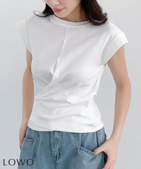 【ロワ/LOWO】のカシュクール風ウエストタックフレンチスリーブカットソー 人気、トレンドファッション・服の通販 founy(ファニー) ファッション Fashion レディースファッション Fashion for Women トップス・カットソー Cut & Sew Tops カットソー・ベーシックTシャツ Cut-and-Sewn Tops / Stretch Tees & Basics 新作・新入荷 New Arrivals / New In カシュクール Wrap Design プチプライス・低価格 Affordable / Budget Price |ID:prp329100004926300