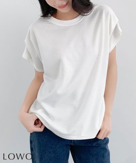 【ロワ/LOWO】 タックスリーブオーバーサイズTシャツカットソー大人の最旬トレンドファッション＆コーディネート founy(ファウニー) ファッション Fashion レディースファッション Fashion for Women トップス・カットソー Cut & Sew Tops シャツ・ブラウス・オフィスカジュアル Elegant Blouses & Button-Ups ロングTシャツ・Tシャツ Longline T-Shirts & Tees カットソー・ベーシックTシャツ Cut-and-Sewn Tops / Stretch Tees & Basics 新作・新入荷 New Arrivals / New In カットソー Cut and Sewn Top プチプライス・低価格 Affordable / Budget Price |ID:prp329100004926303