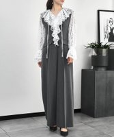 【ガール/GIRL】の【ANDRESD】ラッフルカラーレーストップス付きワイドパンツオールインワン 人気、トレンドファッション・服の通販 founy(ファニー) ファッション Fashion レディースファッション Fashion for Women パンツ Pants & Trousers 新作・新入荷 New Arrivals / New In プチプライス・低価格 Affordable / Budget Price |ID:prp329100004926314