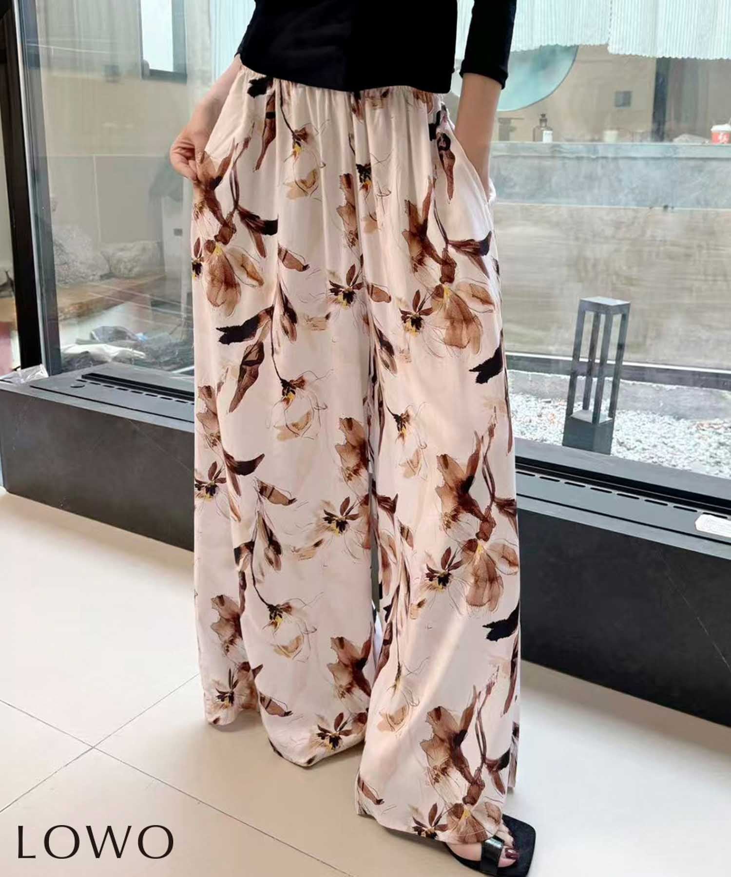 【ロワ/LOWO】のウエストゴムフレアワイドパンツ 人気、トレンドファッション・服の通販 founy(ファニー) 　ファッション　Fashion　レディースファッション　Fashion for Women　パンツ　Pants & Trousers　新作・新入荷　New Arrivals / New In　プチプライス・低価格　Affordable / Budget Price　 other-1|ID: prp329100004926326 ipo3291000000036964745