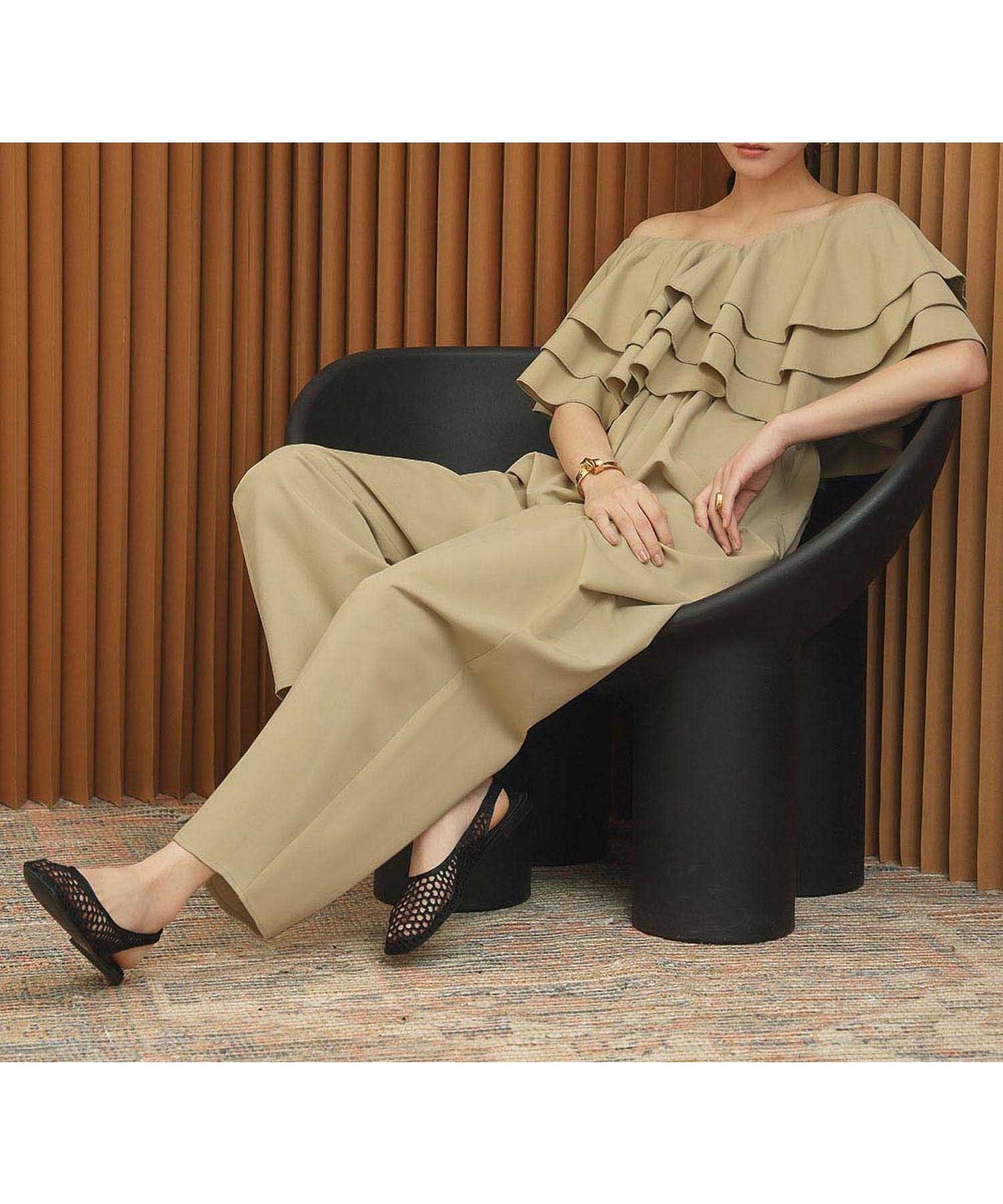 【エルフランク/ELFRANK】の【2026SS先行予約】ティアードフリルオフショルダーワイドパンツオールインワン Washable 人気、トレンドファッション・服の通販 founy(ファニー) 　ファッション　Fashion　レディースファッション　Fashion for Women　パンツ　Pants & Trousers　新作・新入荷　New Arrivals / New In　2026年　2026　プチプライス・低価格　Affordable / Budget Price　 other-1|ID: prp329100004931918 ipo3291000000037016782