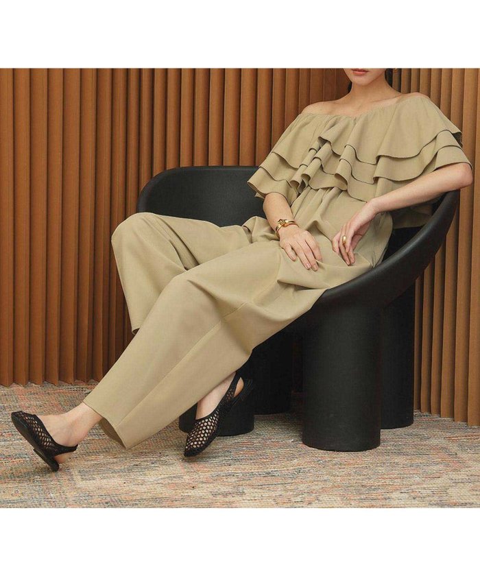 【エルフランク/ELFRANK】の【2026SS先行予約】ティアードフリルオフショルダーワイドパンツオールインワン Washable インテリア・キッズ・メンズ・レディースファッション・服の通販 founy(ファニー) https://founy.com/ ファッション Fashion レディースファッション Fashion for Women パンツ Pants & Trousers 新作・新入荷 New Arrivals / New In 2026年 2026 2026春夏・S/S Spring/Summer 2026 SS26 プチプライス・低価格 Affordable / Budget Price |ID: prp329100004931918 ipo3291000000037094752