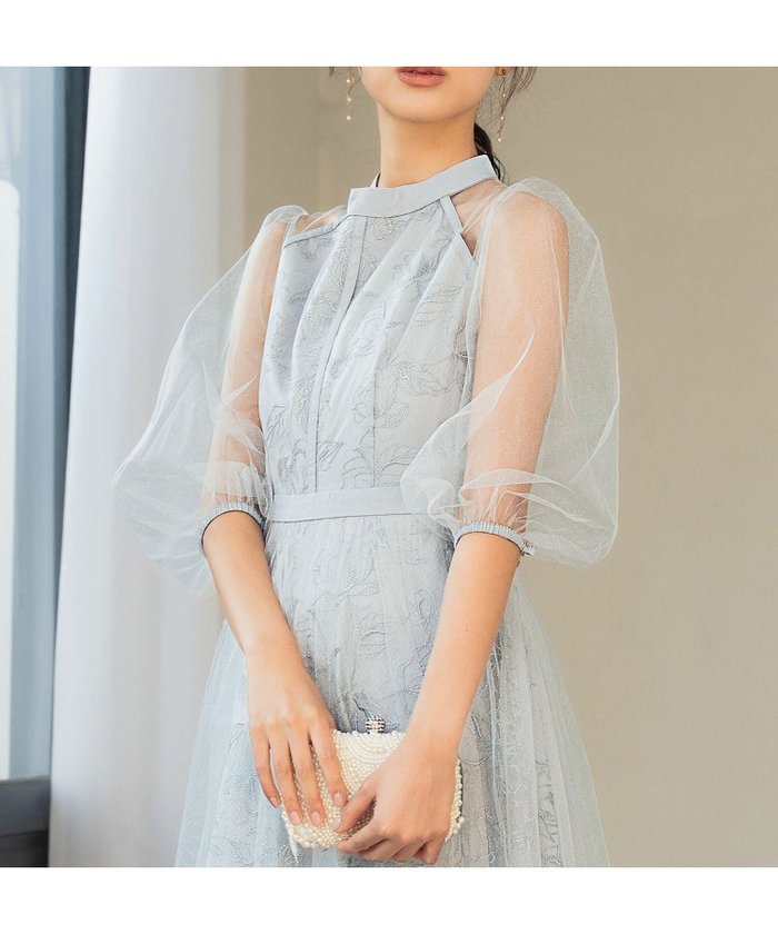 【ガール/GIRL】のシアーパフスリーブレース刺繍ロング丈ワンピースパーティードレス インテリア・キッズ・メンズ・レディースファッション・服の通販 founy(ファウニー) https://founy.com/ ファッション Fashion レディースファッション Fashion for Women ワンピース Dresses フォーマル・パーティードレス・結婚式用ドレス Elegant & Casual Dresses 新作・新入荷 New Arrivals / New In プチプライス・低価格 Affordable / Budget Price ロング Long, Long-Length |ID: prp329100004965055 ipo3291000000037254017
