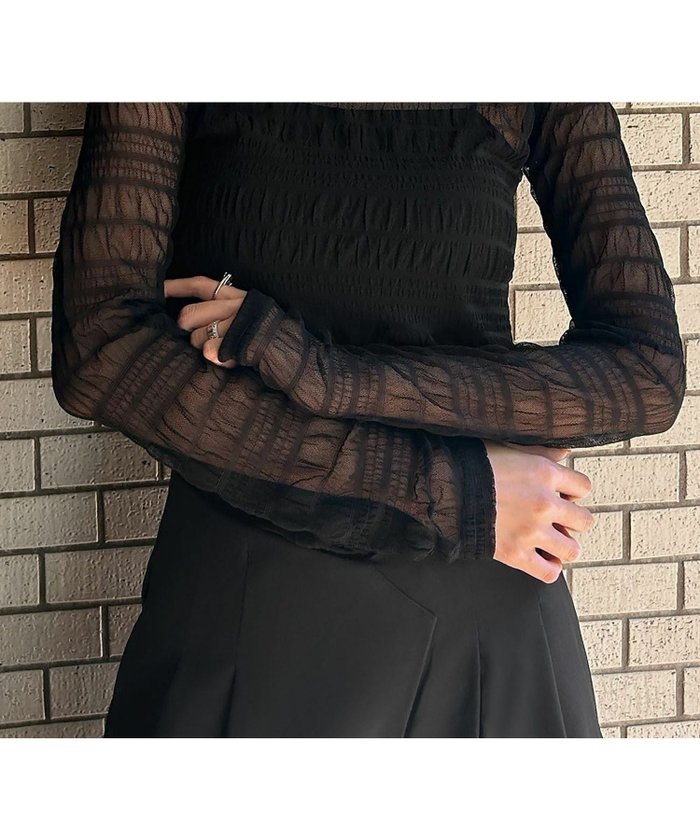 【アンピルーラ/Ampirula】のシャーリングシアーカットソー インテリア・キッズ・メンズ・レディースファッション・服の通販 founy(ファウニー) https://founy.com/ ファッション Fashion レディースファッション Fashion for Women トップス・カットソー Cut & Sew Tops カットソー・ベーシックTシャツ Cut-and-Sewn Tops / Stretch Tees & Basics 新作・新入荷 New Arrivals / New In プチプライス・低価格 Affordable / Budget Price |ID: prp329100004965397 ipo3291000000037254359