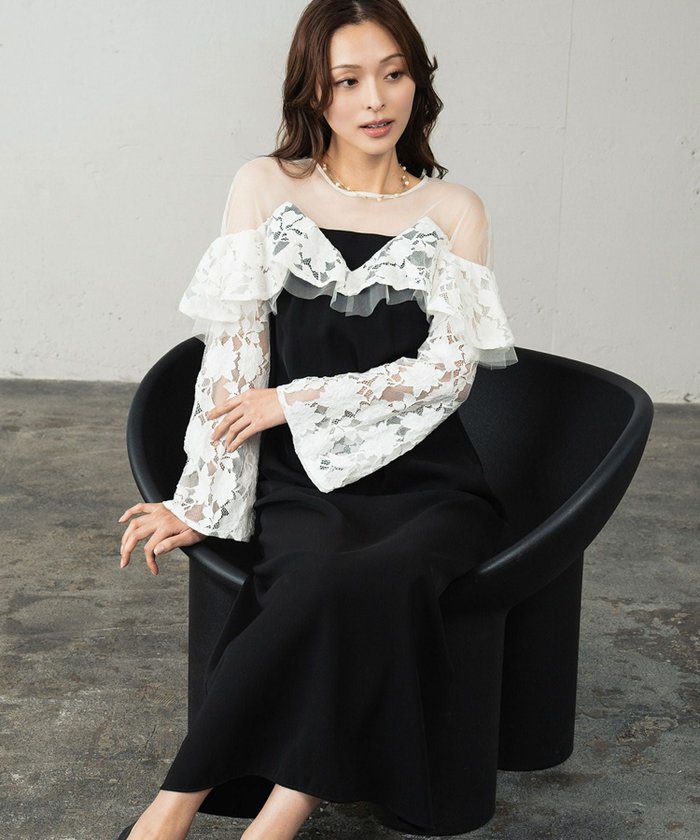 【ガール/GIRL】の【ANDRESD】オフショルダー風ラッフルレーススリーブAラインロングワンピースパーティードレス インテリア・キッズ・メンズ・レディースファッション・服の通販 founy(ファウニー) https://founy.com/ ファッション Fashion レディースファッション Fashion for Women ワンピース Dresses フォーマル・パーティードレス・結婚式用ドレス Elegant & Casual Dresses 新作・新入荷 New Arrivals / New In プチプライス・低価格 Affordable / Budget Price |ID: prp329100004965845 ipo3291000000037254932